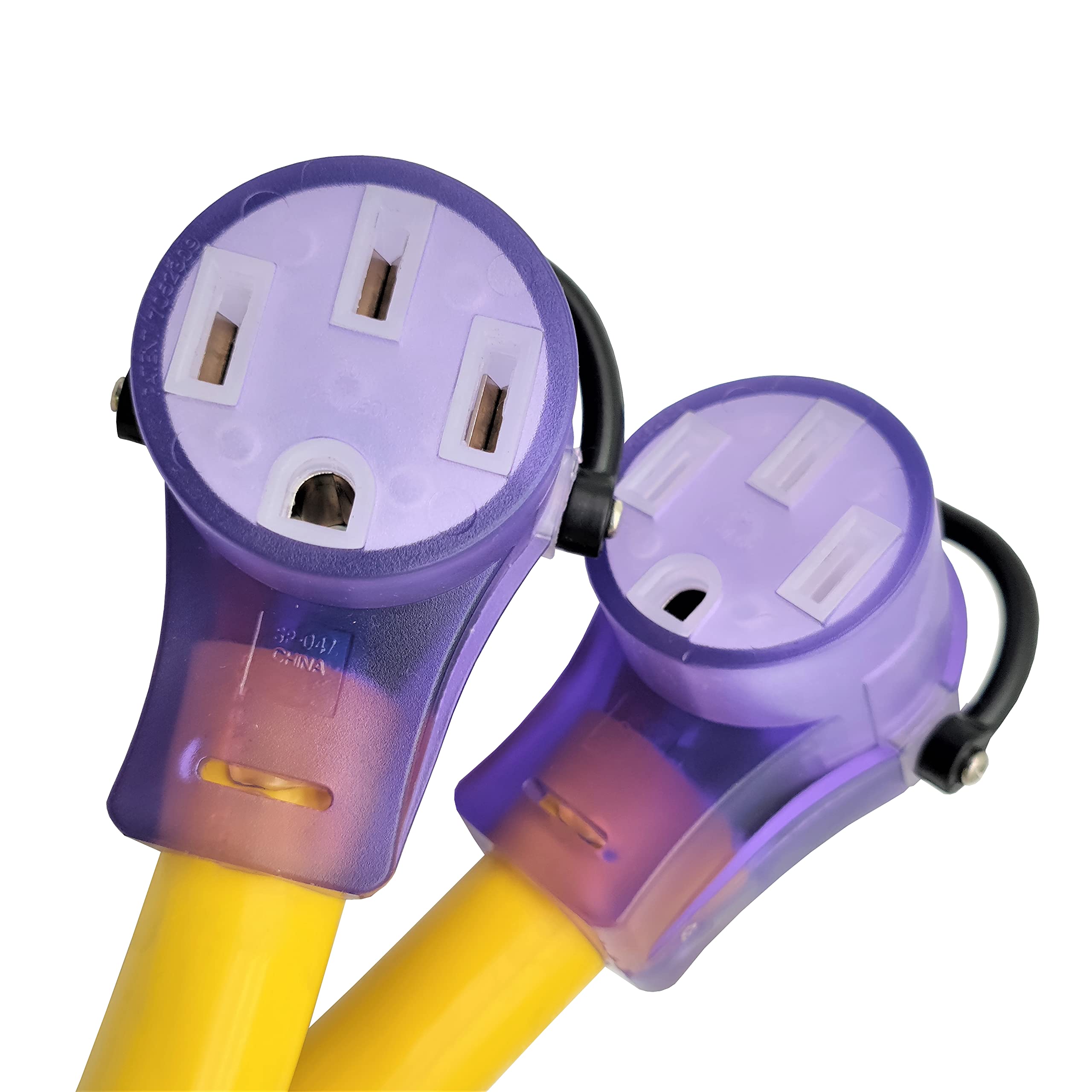 Parkworld 692095 Rv 50 Amp Splitter Adatper, 240V Splitter 14 50P Male Plug To (2) 14 50R Female Connector 3Ft (Yellow)