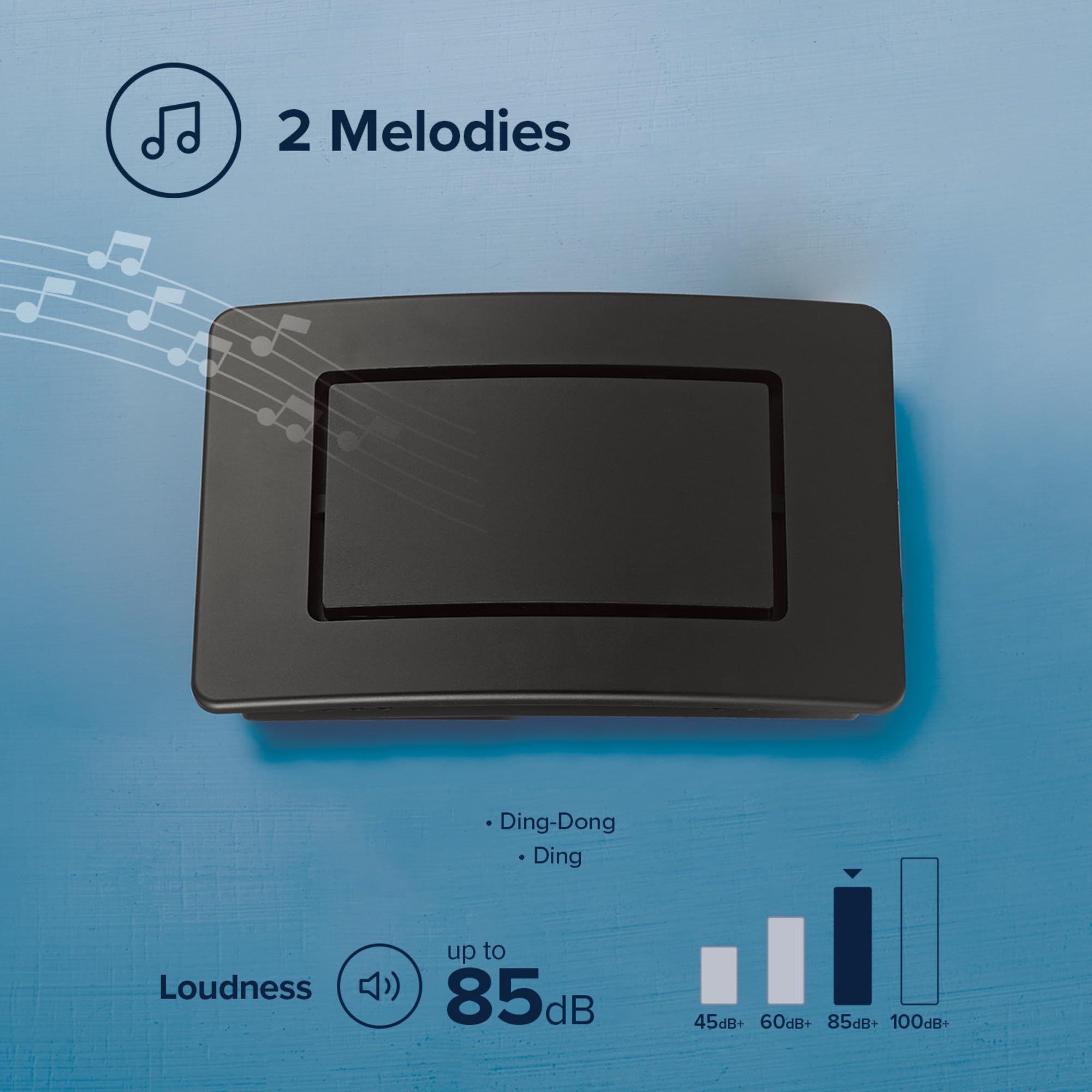 Heath Zenith Wired Mechanical Doorbell Chime Kit, Black, Plastic, Lighted, 2 Melodies, Home Improvement, Porch, Outdoor, House