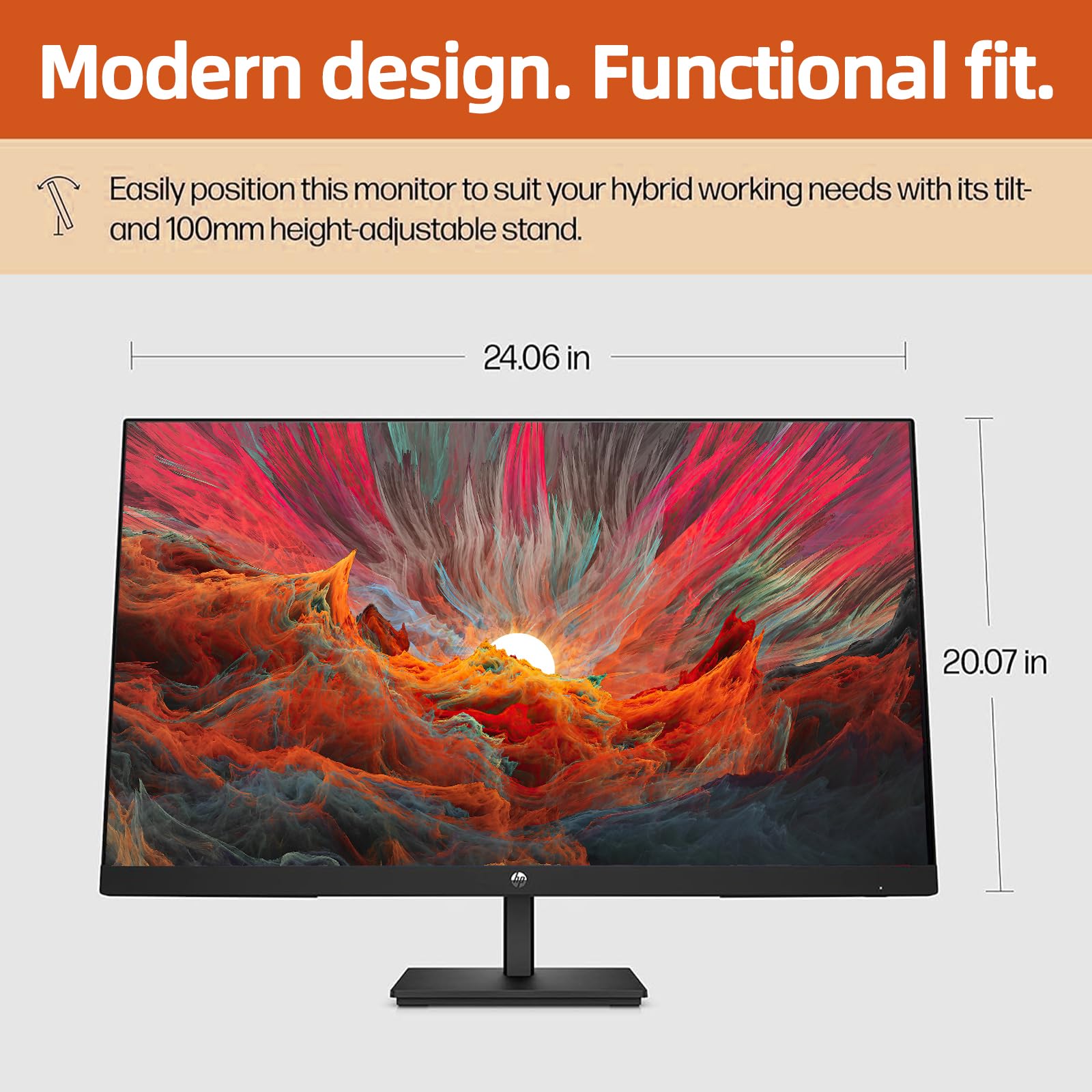 Hp 27'' Fhd Gaming Office Monitor, 3-Side Borderless, 75Hz, Amd Freesync, 1Ms (Vrb), Vesa, Highly, Tilt Adjustable Stand Built-I