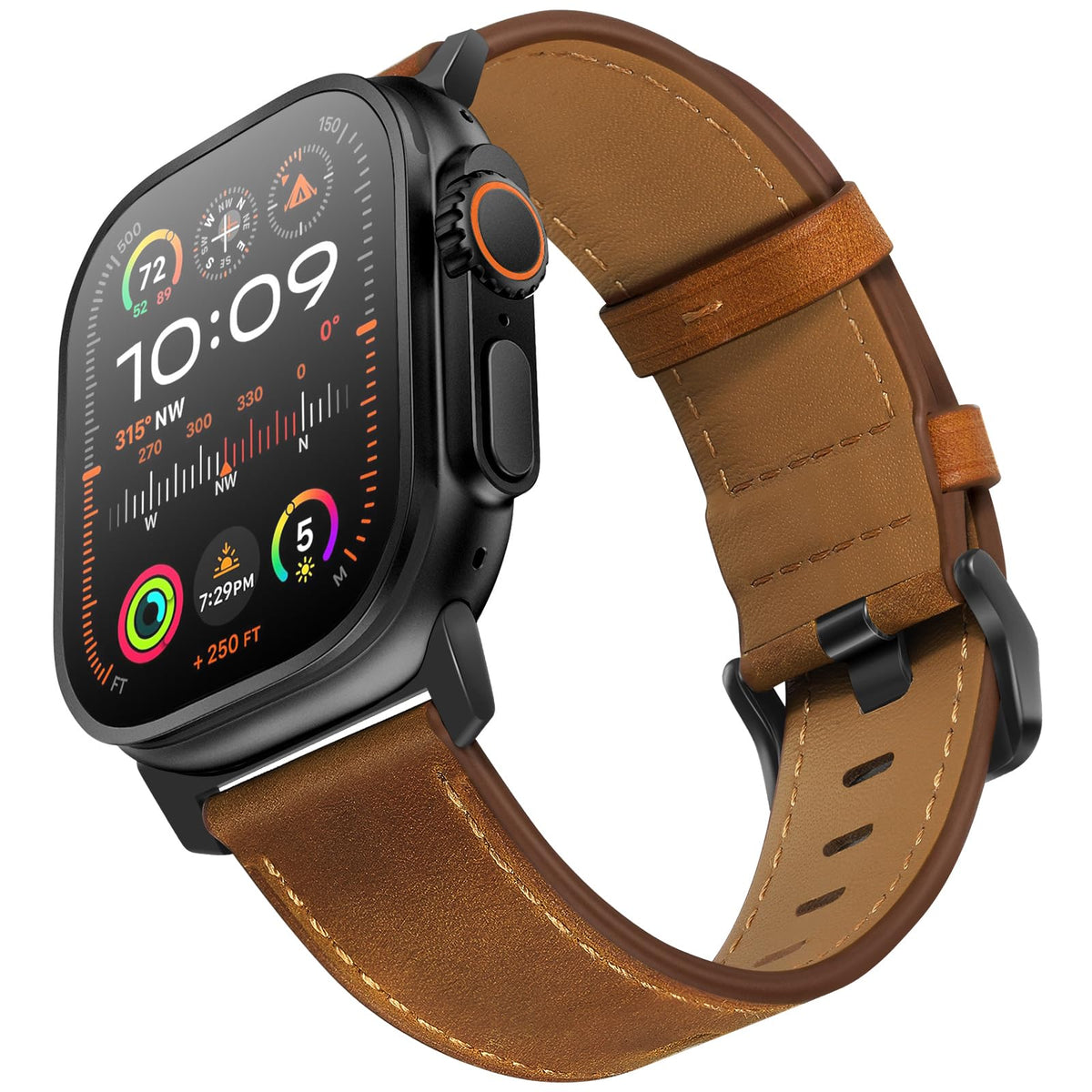 Uupwpokt Compatible With Apple Watch Band 42Mm 41Mm 40Mm 38Mm Men Women, Top Grain Genuine Leather Band Strap For Iwatch Series
