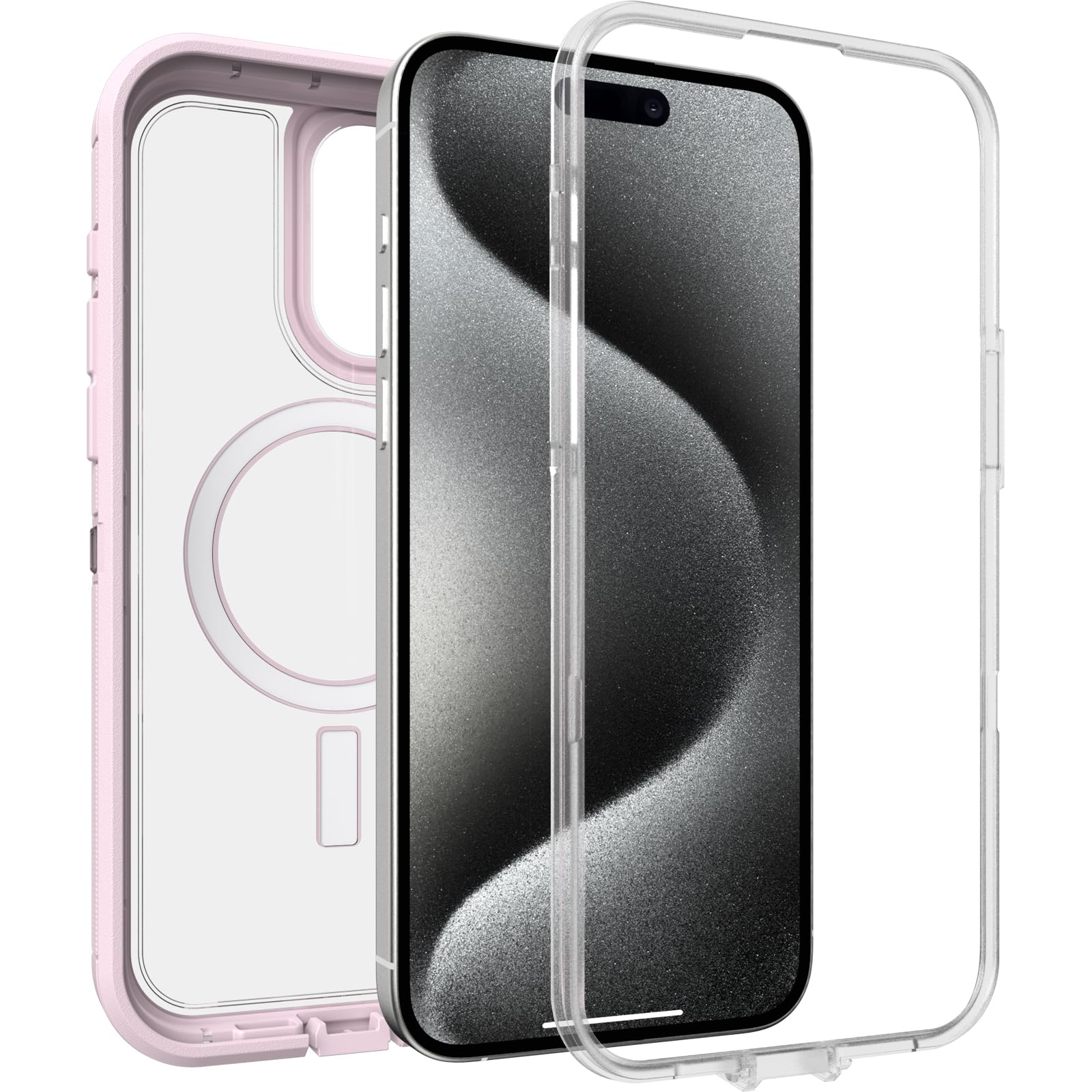 Otterbox Iphone 15 Pro Max (Only) Defender Series Xt Clear Case   Mountain Frost (Clear), Screenless, Rugged, Snaps To Magsafe,