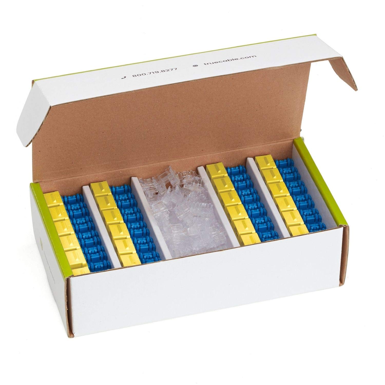 Truecable Cat6A Keystone Jack, Unshielded (Utp), 90 Degree Punch Down, Poe++ (4Ppoe), Ul Listed, Etl Verified, Ansi/Tia Certified, Modular Rj45 Female, Yellow, 48 Pack