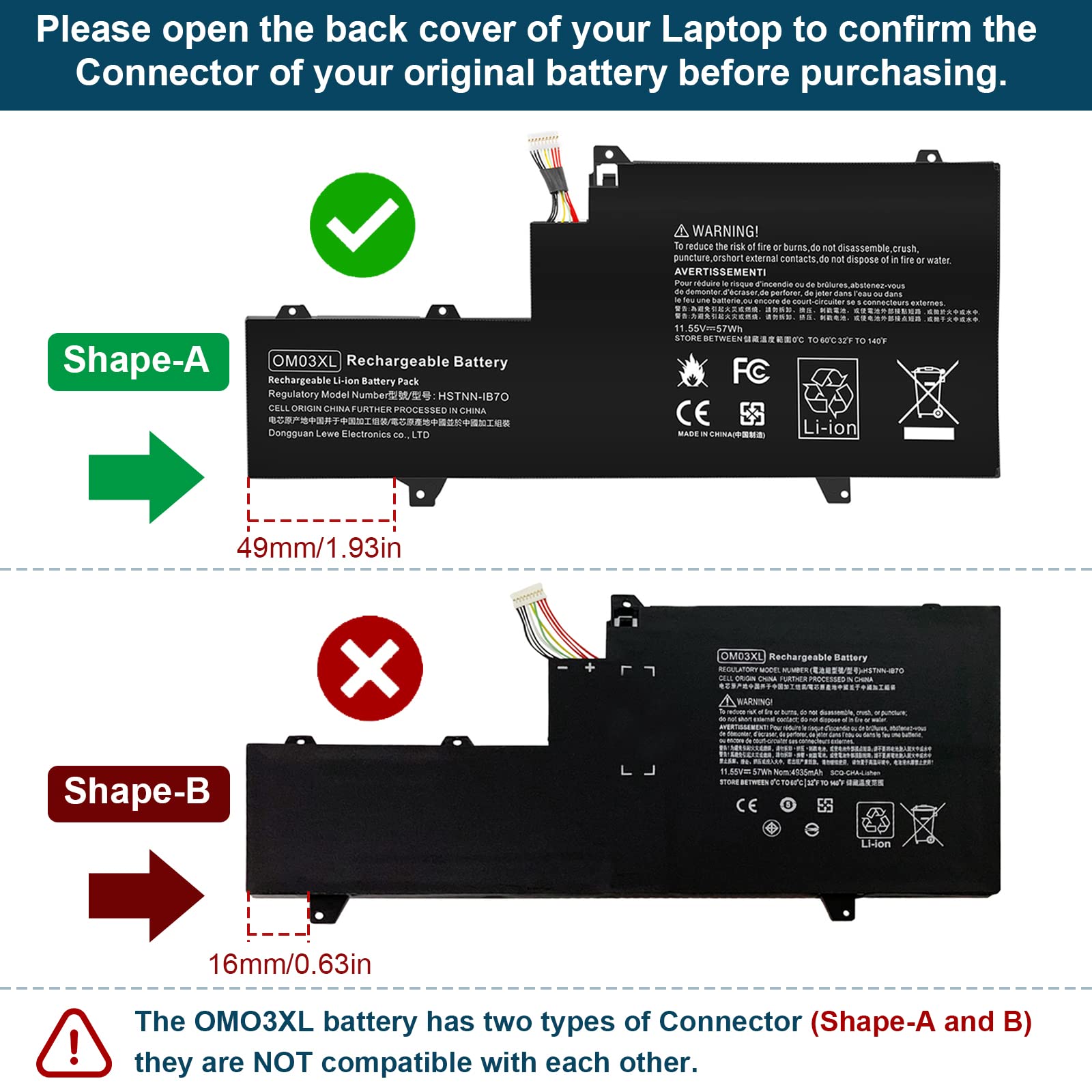 Futurebatt Om03Xl Hstnn Ib7O 863167 171 Laptop Battery Compatible With Hp Elitebook X360 1030 G2 Series Notebook.Hp Om03Xl 3057X