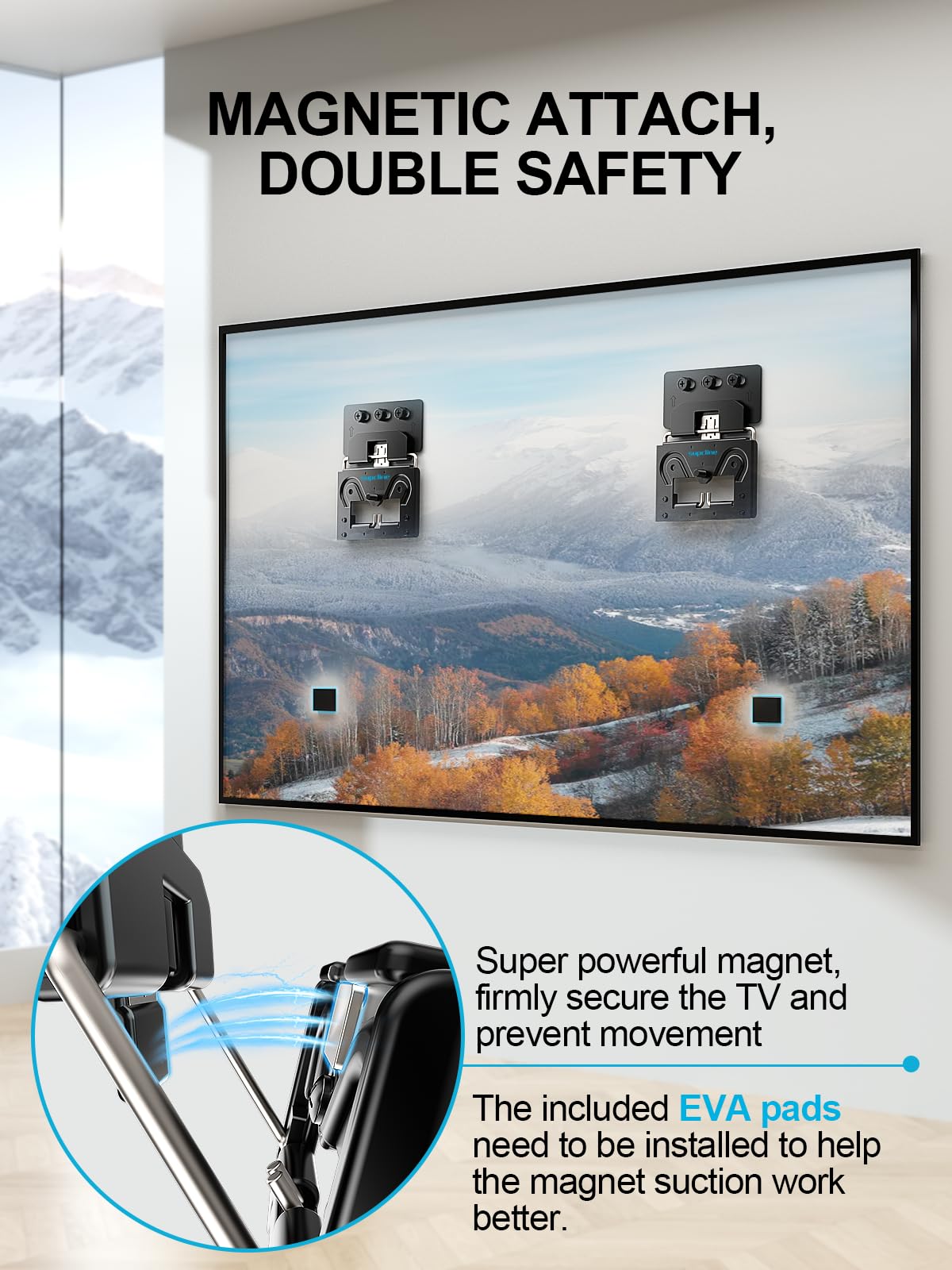 Supcline Ultra Slim TV Wall Mount for 14"-80" TVs, Low Profile, Black, Alloy Steel, Model S1401, Holds up to 100Lbs
