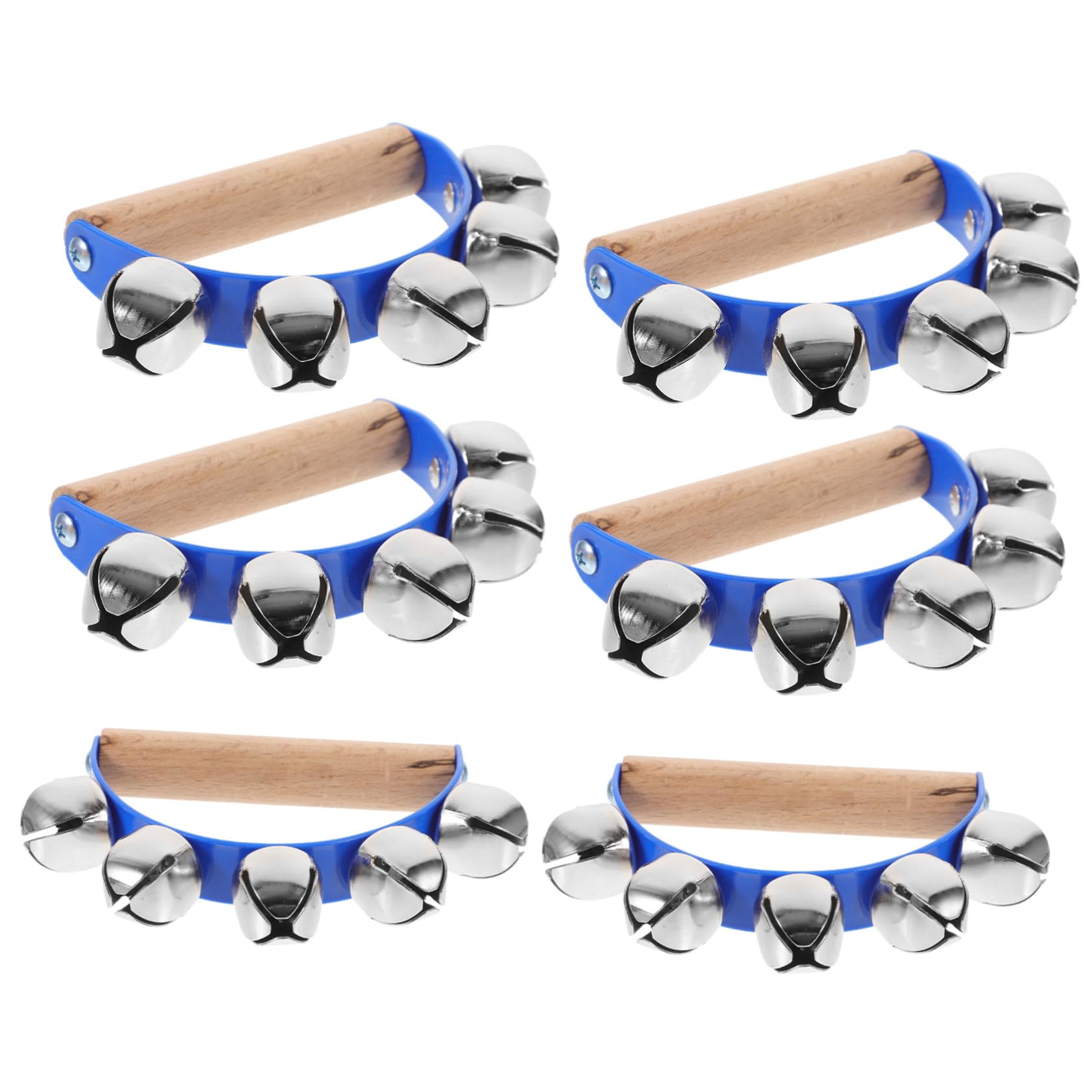 JOINPAYA 6pcs Hand Shaking Percussion Tambourines Semicircle Bells for Dance Parties Beginners Music Exploration Sound Instrumen