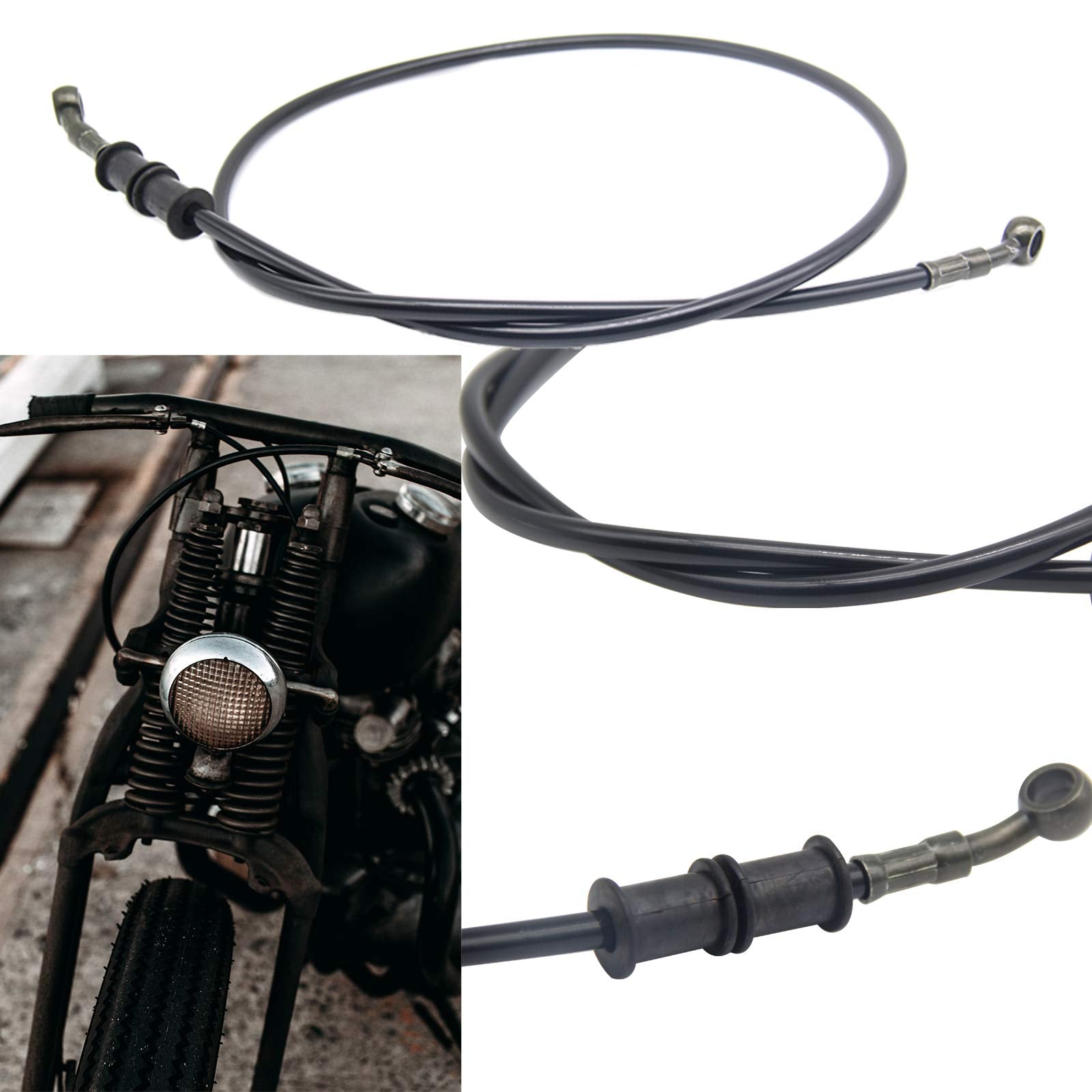 Motorcycle Brake Line, Stainless Brake Hose, Motorcycle Braided Steel Brake Clutch, Pack Of 1, Flexible Brake Line For Bikes Mot