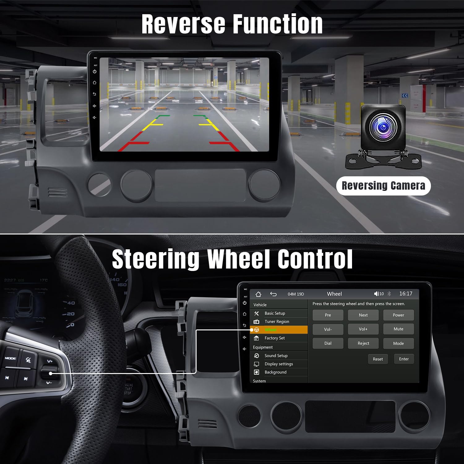 Leadfan Car Stereo Radio For Honda Civic 2006 2007 2008 2009 2010 2011 Wireless Apple Carplay Android Auto, 10.1 Inch Ips Touch