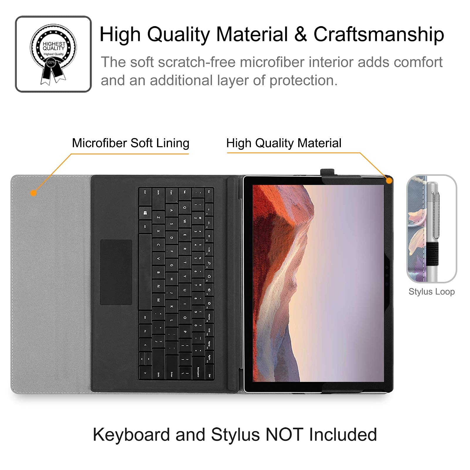 Fintie Case For 12.3 Inch Microsoft Surface Pro 7 Plus, Surface Pro 7, Surface Pro 6, Pro 5, Pro 4, Pro 3 - Portfolio Business C