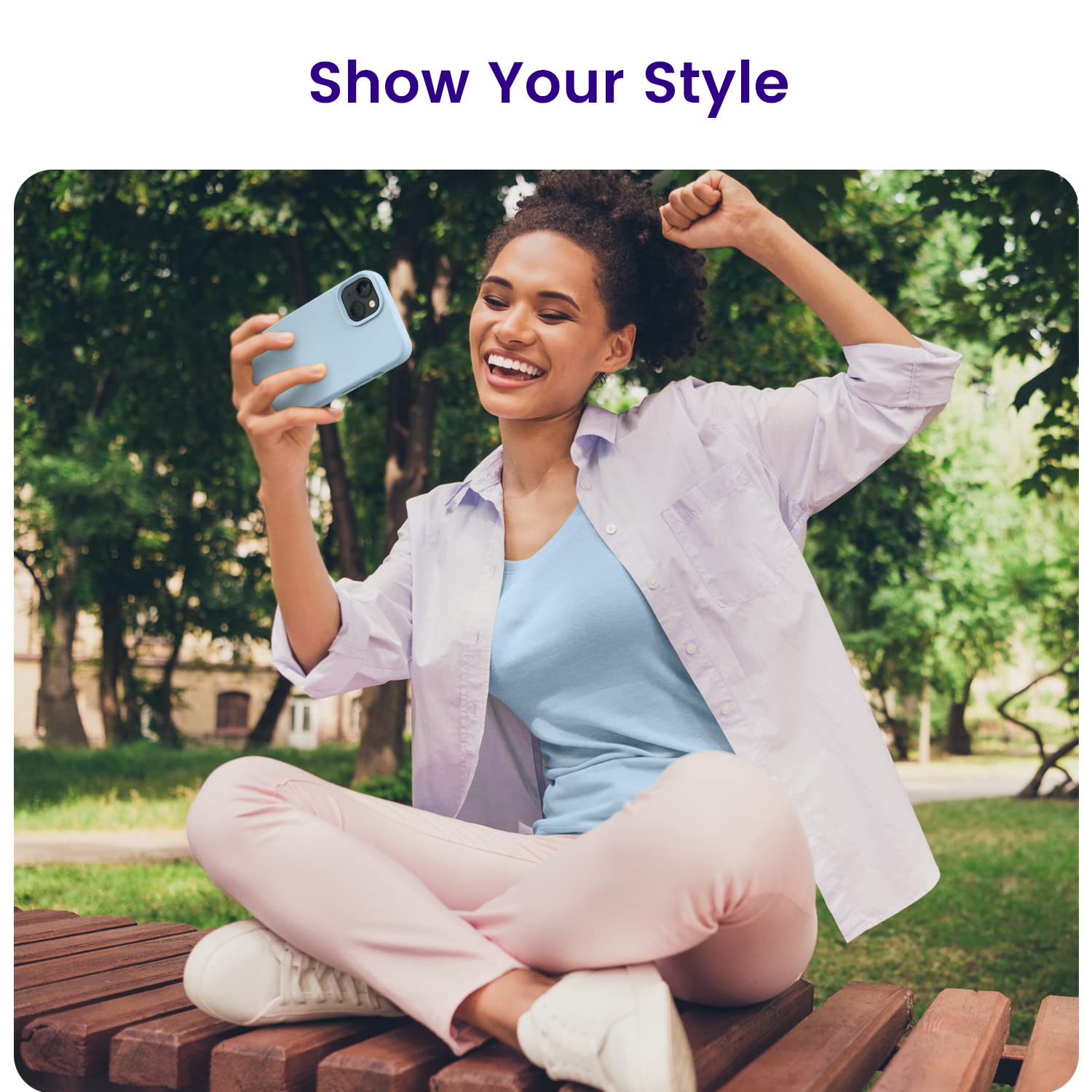 Otofly Designed For Iphone 13 Case, Silicone Shockproof Slim Thin Phone Case For Iphone 13 6.1 Inch Nattier Blue