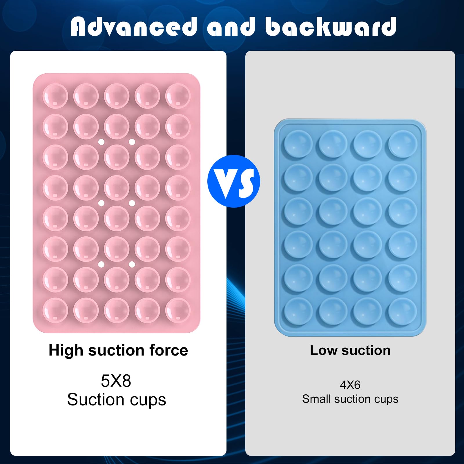 2Pack Silicone Double Sided Suction Phone Case Mount, Detachable Hands Free & Strong Grip Holder For Selfies & Videos, Compatibl