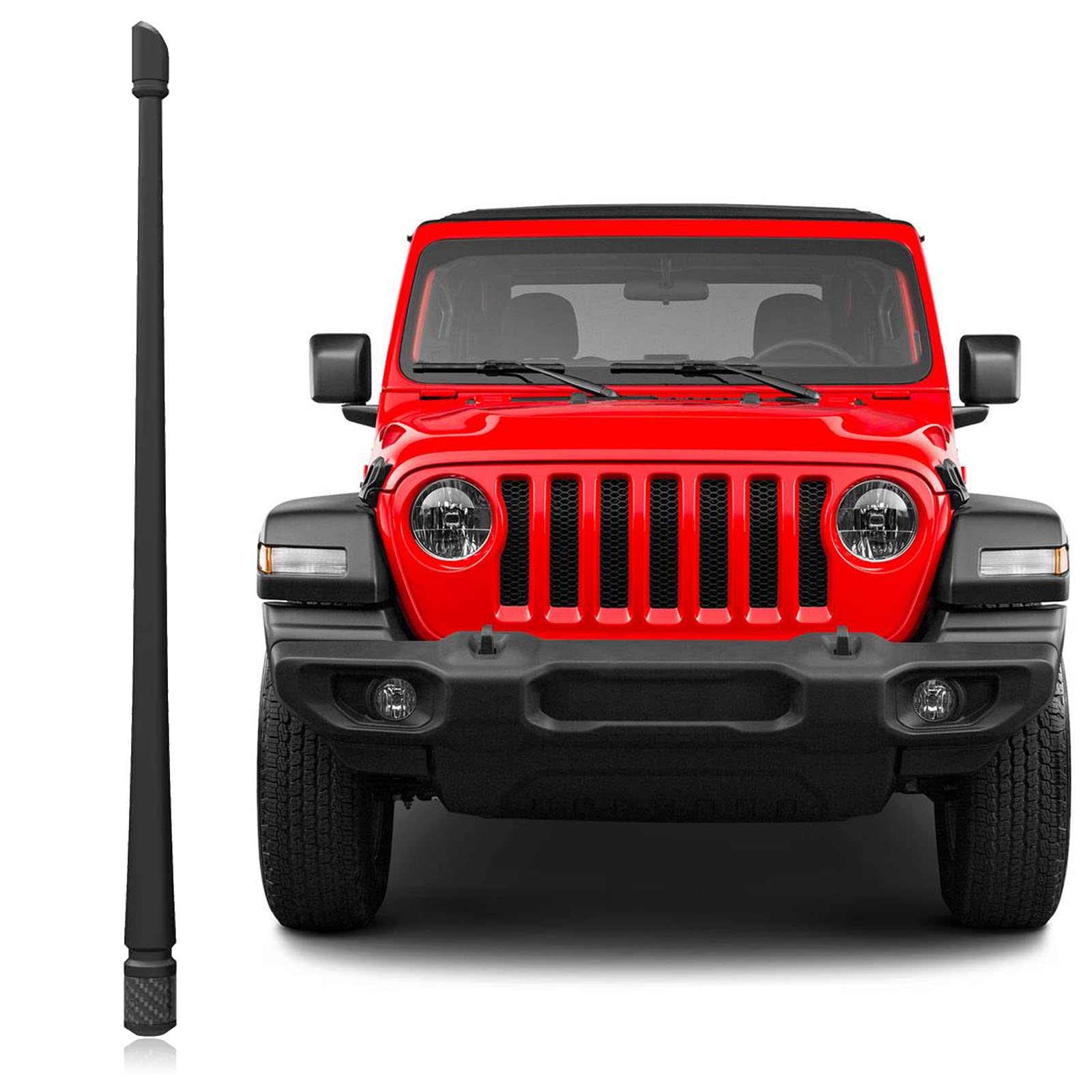 POSAID 13inch Antenna for Jeep Wrangler JK JT JL JLU JKU Sahara Rubicon Sport 2007-2023, Fexible Antenna Replacement for Jeep Gl