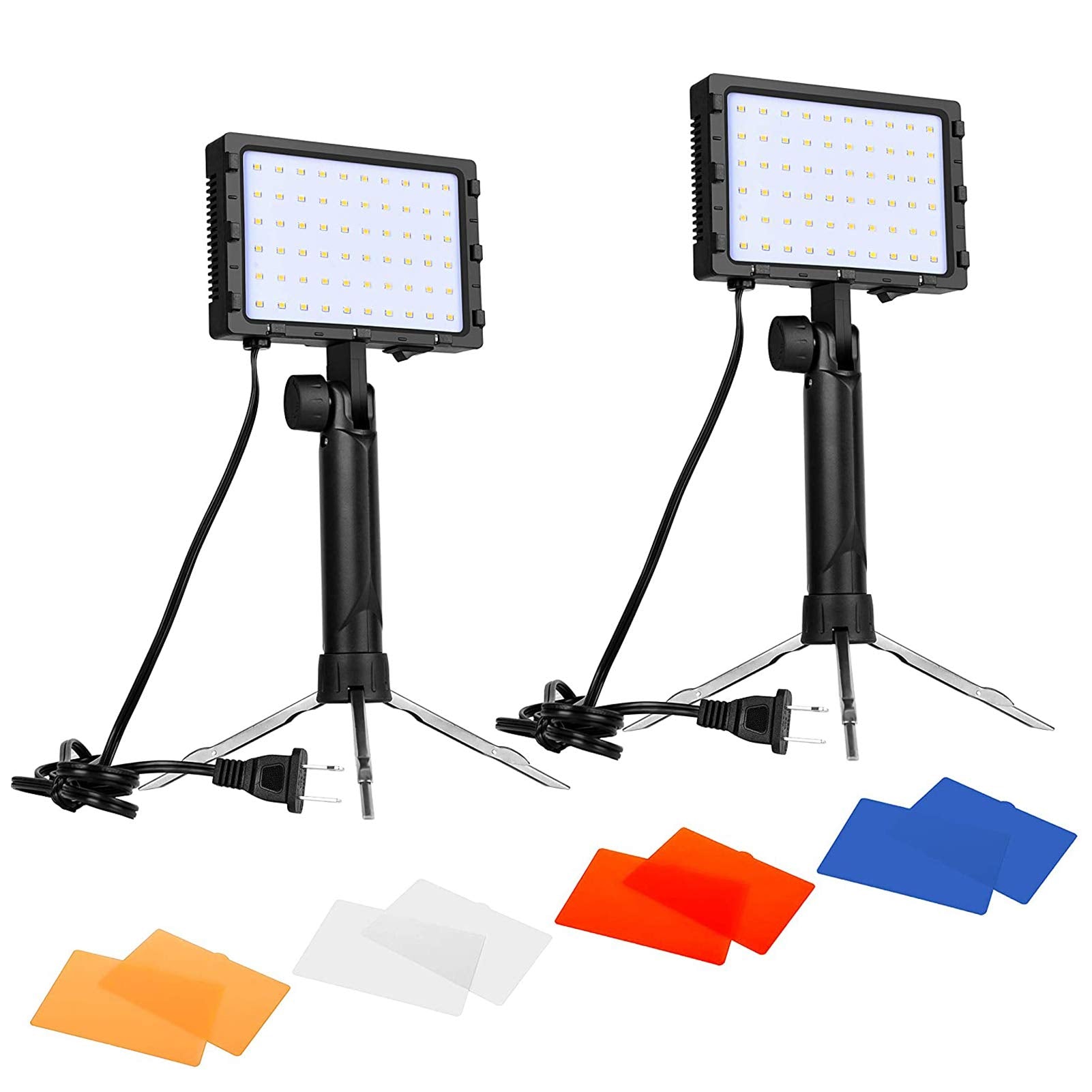 Emart 60 Led Continuous Portable Photography Lighting Kit For Table Top Photo Video Studio Light Lamp With Color Filters   2 Pac