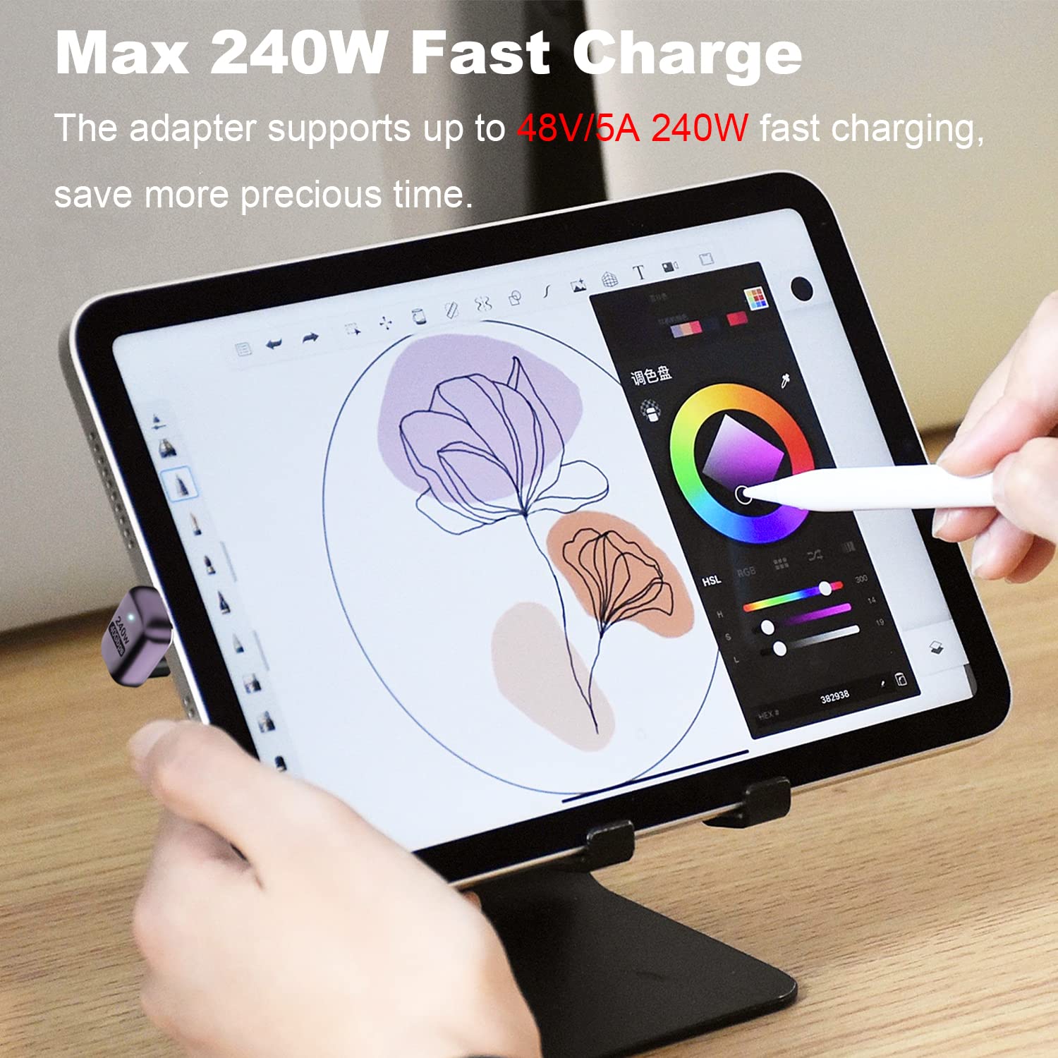 Areme 240W Usb C 180 Degree Adapter (2 Pack), U Shape Type C Male To Female 40Gbps Connector For Thunderbolt, Switch, Macbook, L