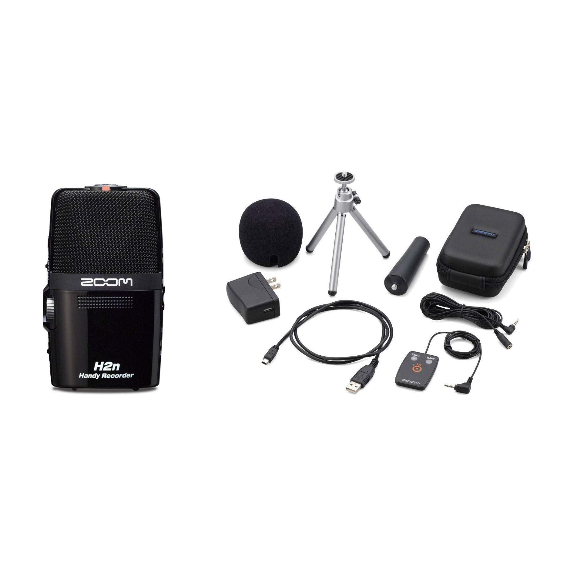 Zoom H2N Handy Handheld Digital Multitrack Recorder Bundle With Aph 2N Accessory Pack