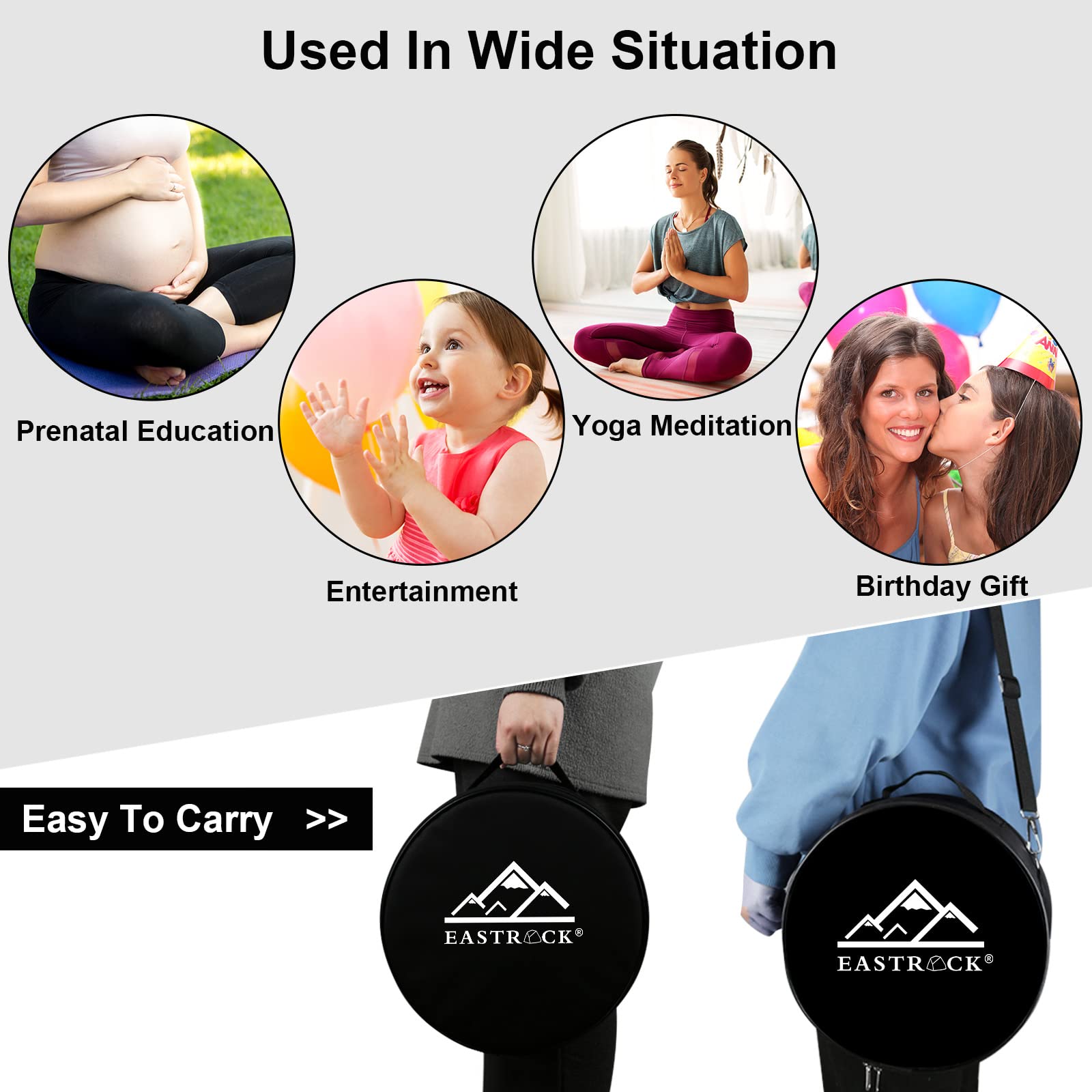 Eastrock Steel Tongue Drum 13 Notes 12 Inches Percussion Instrument Handpan Drum C Key For Meditation Entertainment Concert Yoga