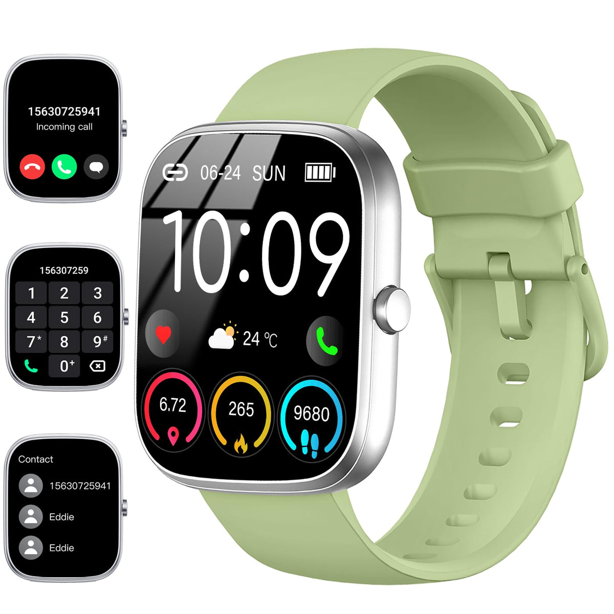 Smart Watch For Men Women (Answer/Make Call), 2024 Hd 1.91 ''Smartwatch Fitness Activity Tracker, 110+ Sports Ip68 Waterproof, H