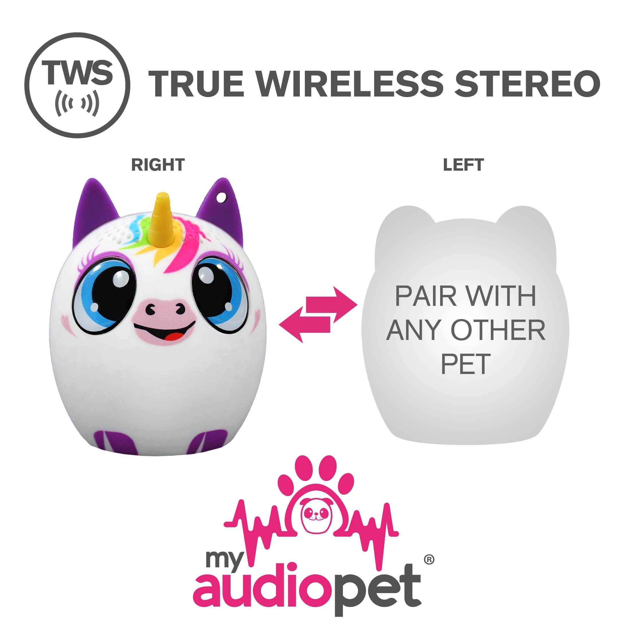 My Audio Pet Mini Bluetooth Animal Wireless Speaker For Kids Of All Ages   True Wireless Stereo � Pair With Another Tws Pet For Powerful Rich Room Filling Sound (Unichord)