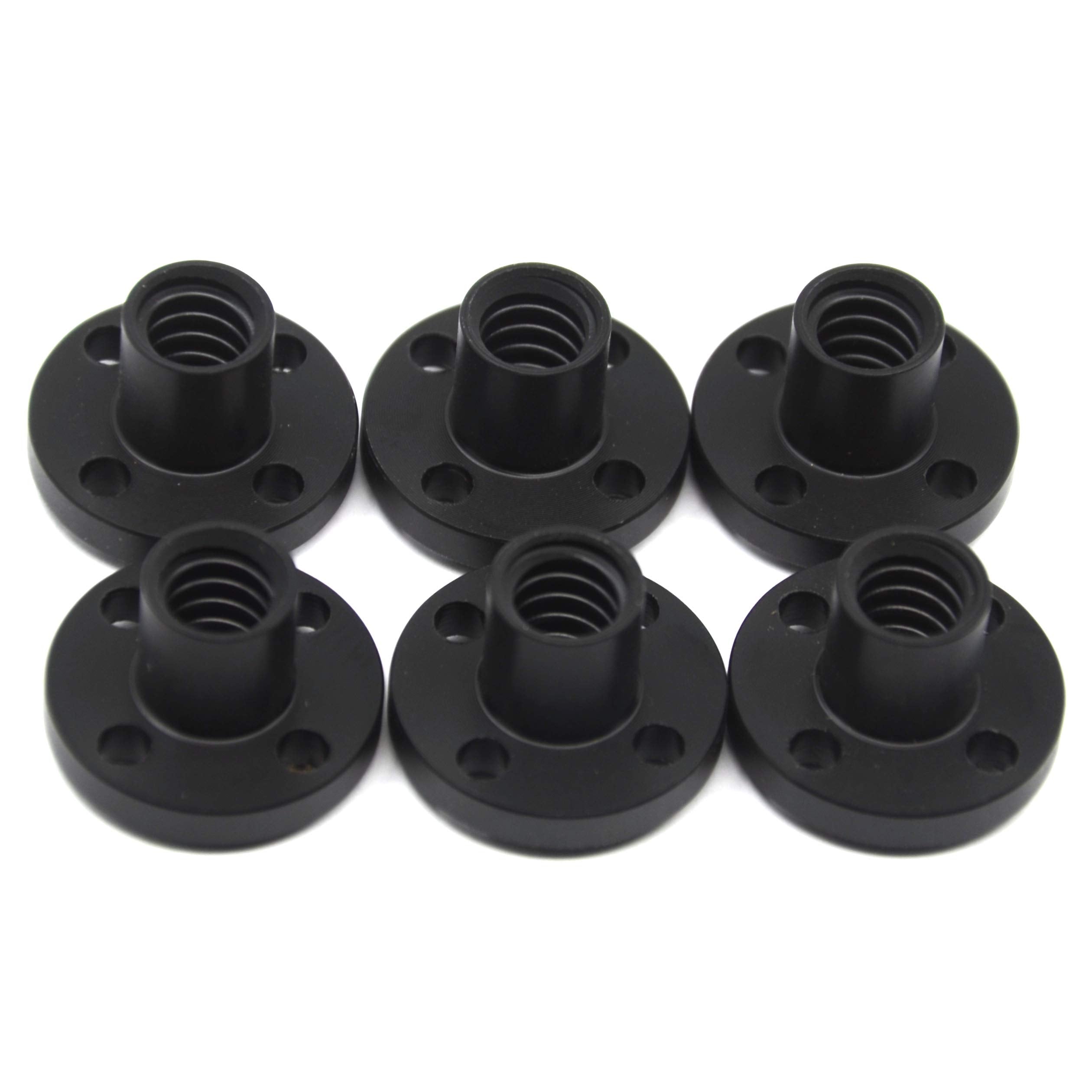 Befenybay 6Pcs Diameter 8Mm Black Tr8X2 Lead Screw Nut For Cnc And 3D Printer Parts (Size: Tr8X2)