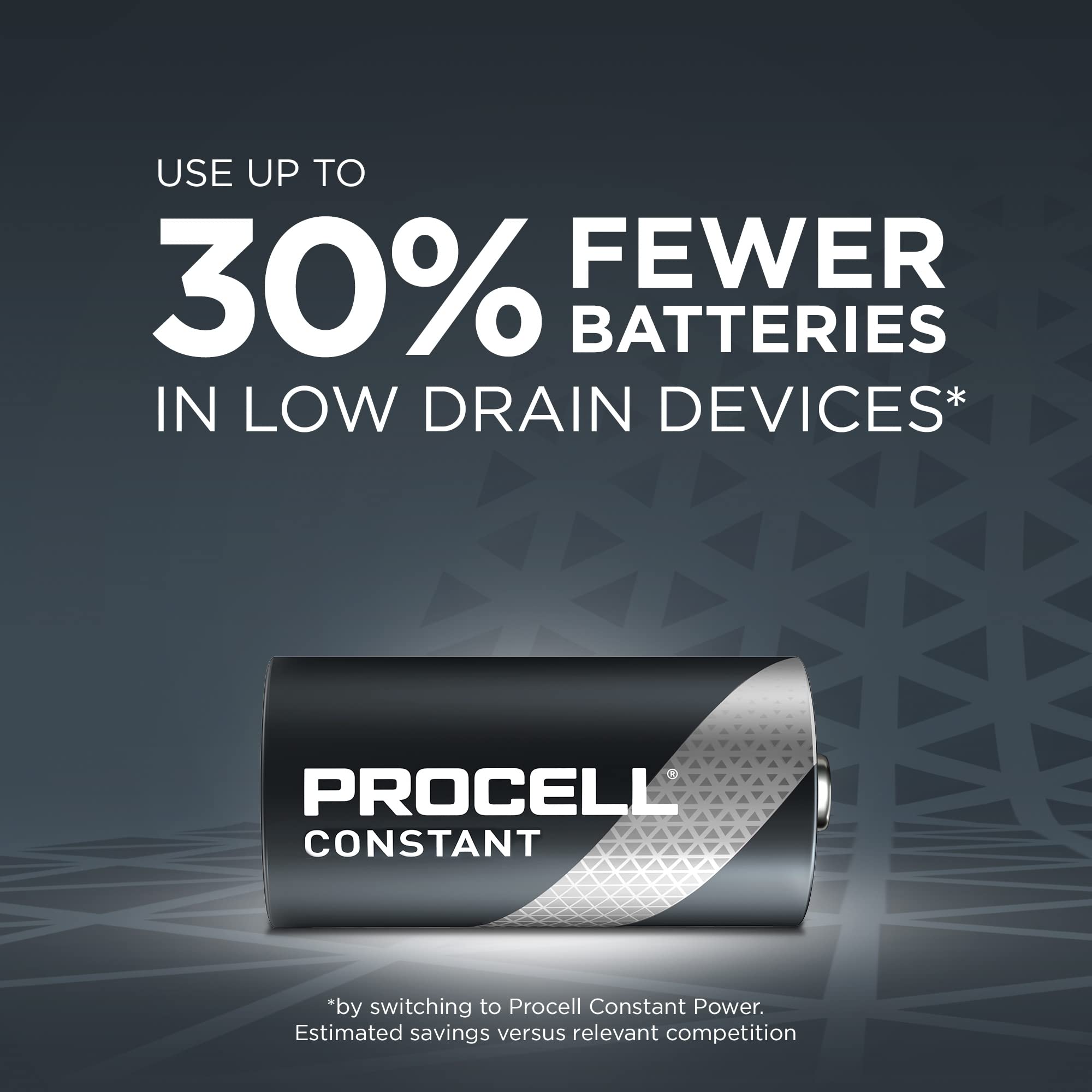 Procell Constant C Cell Long Lasting Alkaline Batteries (72 Pack), 10 Year Shelf Life, Bulk Value Pack For Consistent Moderate D