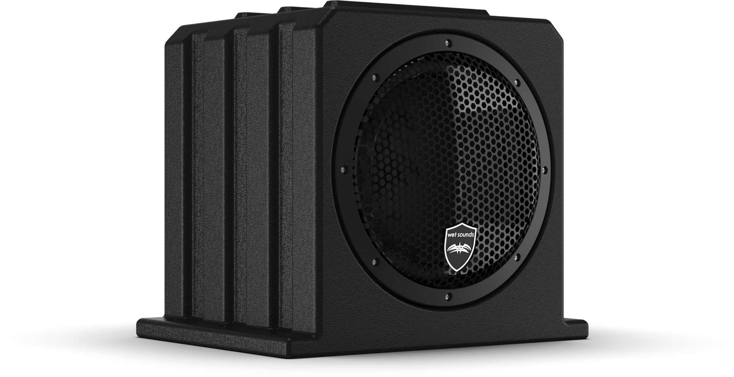 Wet Sounds | Stealth As-10 | High Efficiency, 10 Active Marine Powered Subwoofer With Built-In 500 Watt Amp | Remote Level Contr