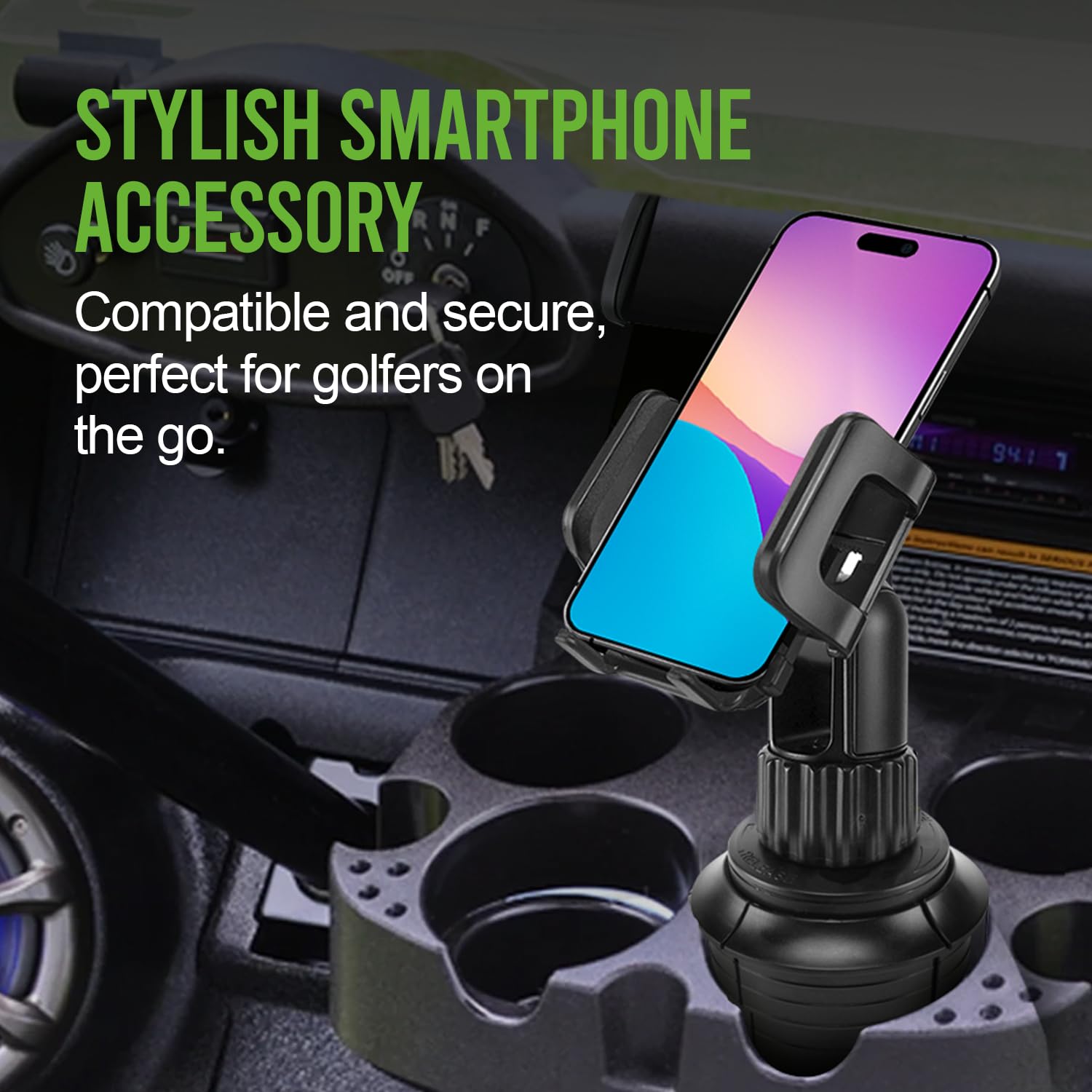 Car Cup Holder Phone Mount, Phone Holder Mount Cradle Universal Adjustable Compatible For Apple Iphone, Samsung Galaxy, Moto, Go