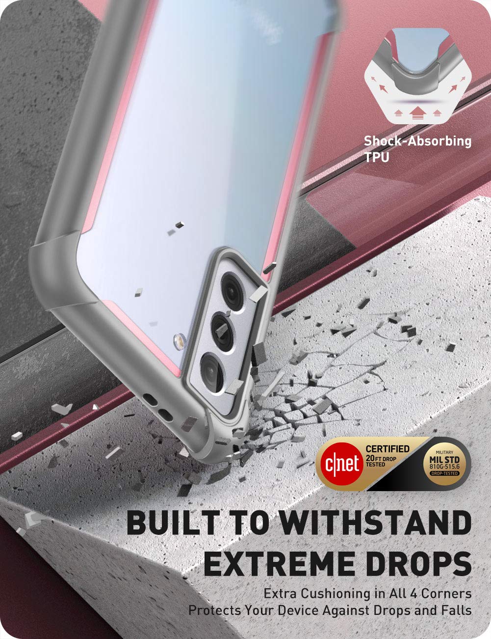 I Blason Ares Series Case Designed For Galaxy S21 Plus 5G (2021 Release), Rugged Clear Bumper Case Without Built In Screen Prote