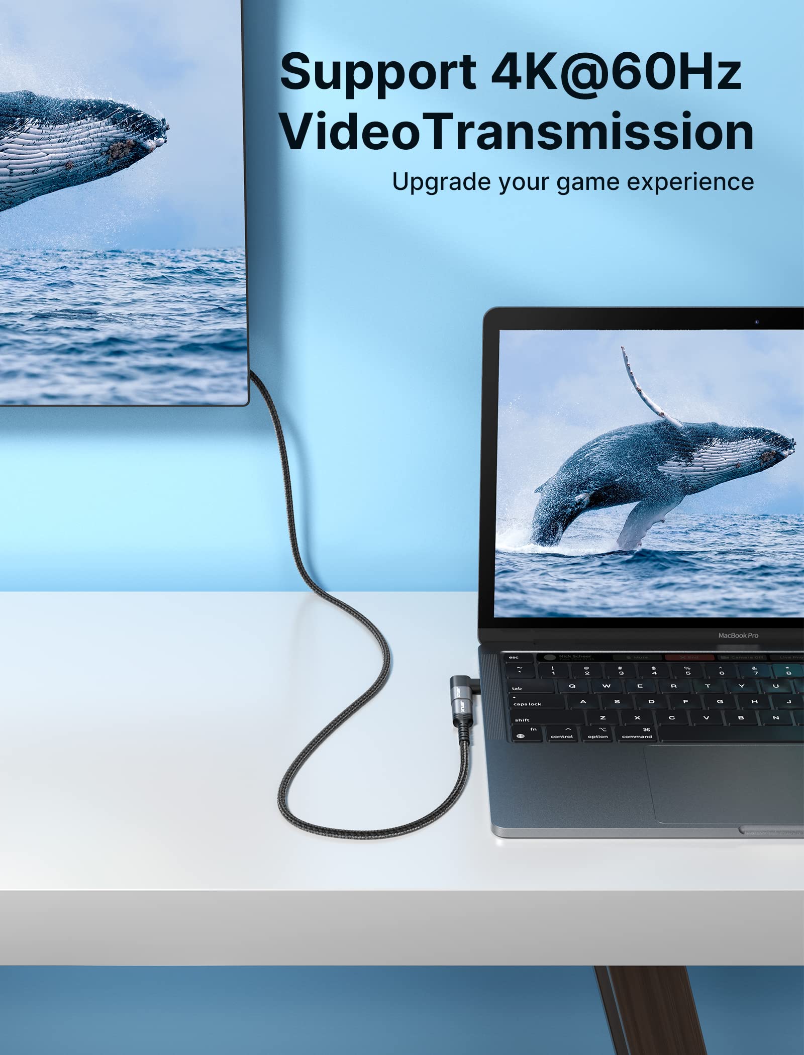 90 Degree Right Angle Usb C Male To Usb C Female Adapter, Jsaux 2 Pack 40Gbps Data Transfer Usb Type C Left & Right Pd 60W Fast