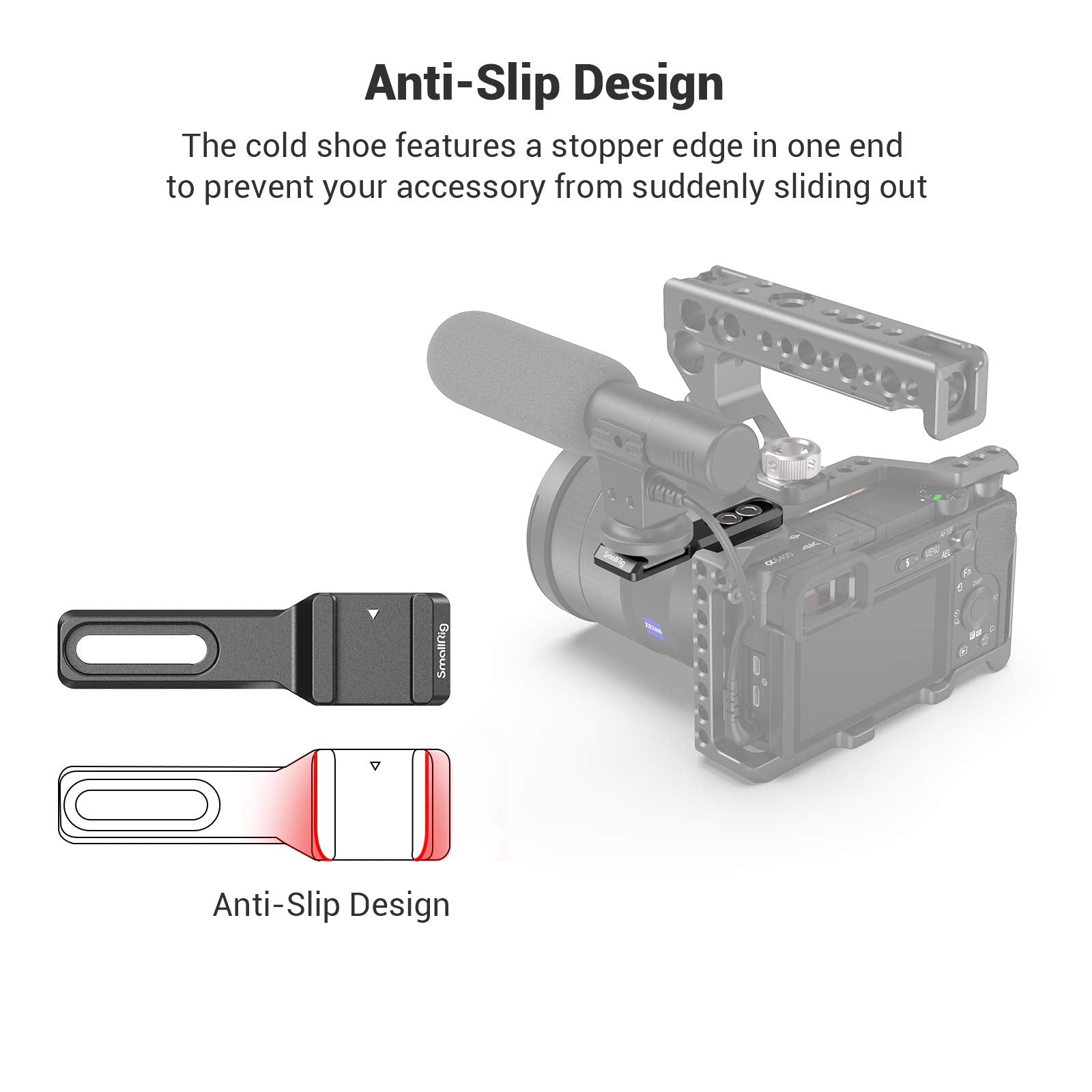 Smallrig Cold Shoe Extension, Outrigger Shoe Mount Adapter For Microphone, Evf And Camera Accessories - 2879