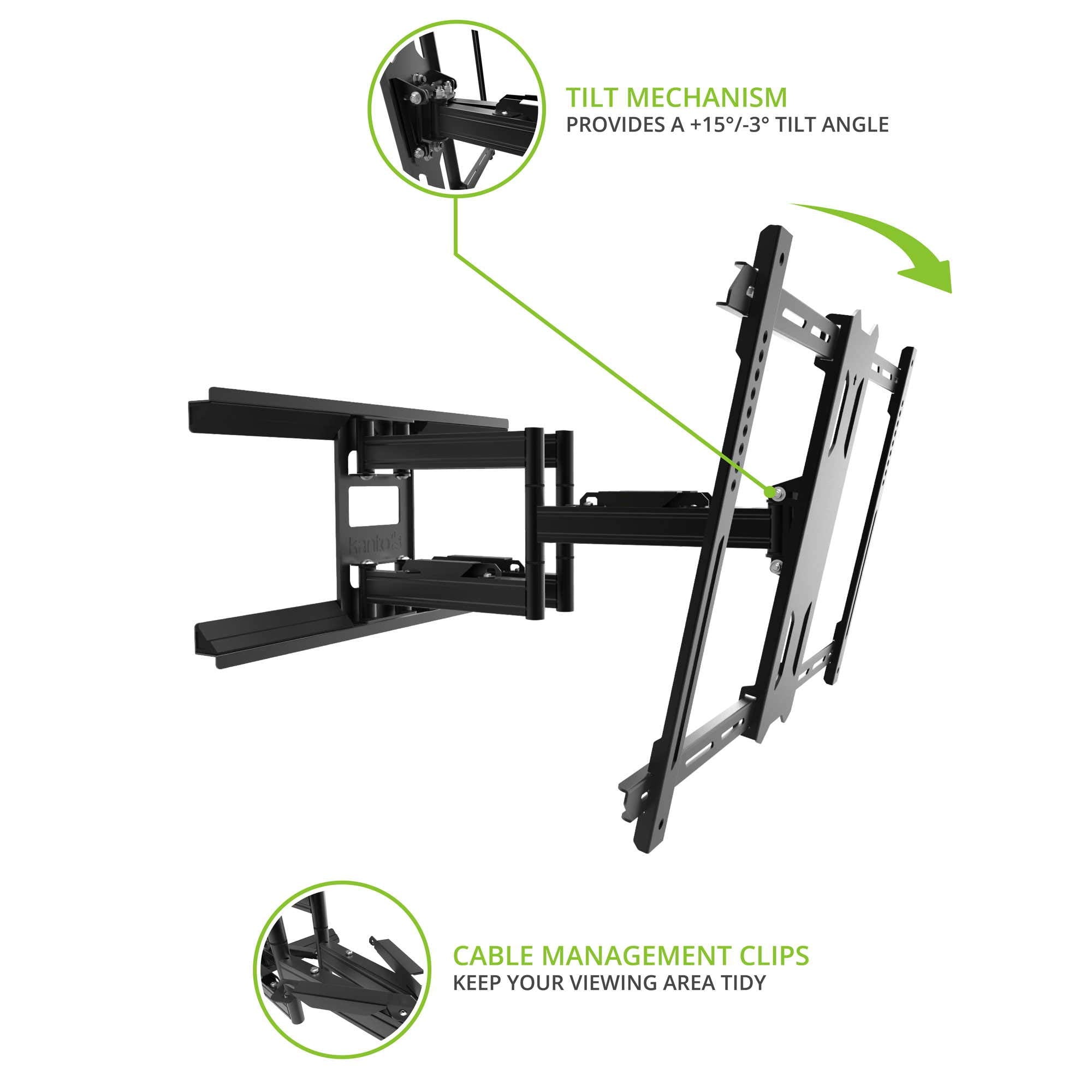 Kanto Pdx650G Outdoor Full Motion Articulating Tv Wall Mount For 37 Inch To 75 Inch Tvs Up To 125 Lb | Galvanized Steel Arms | I