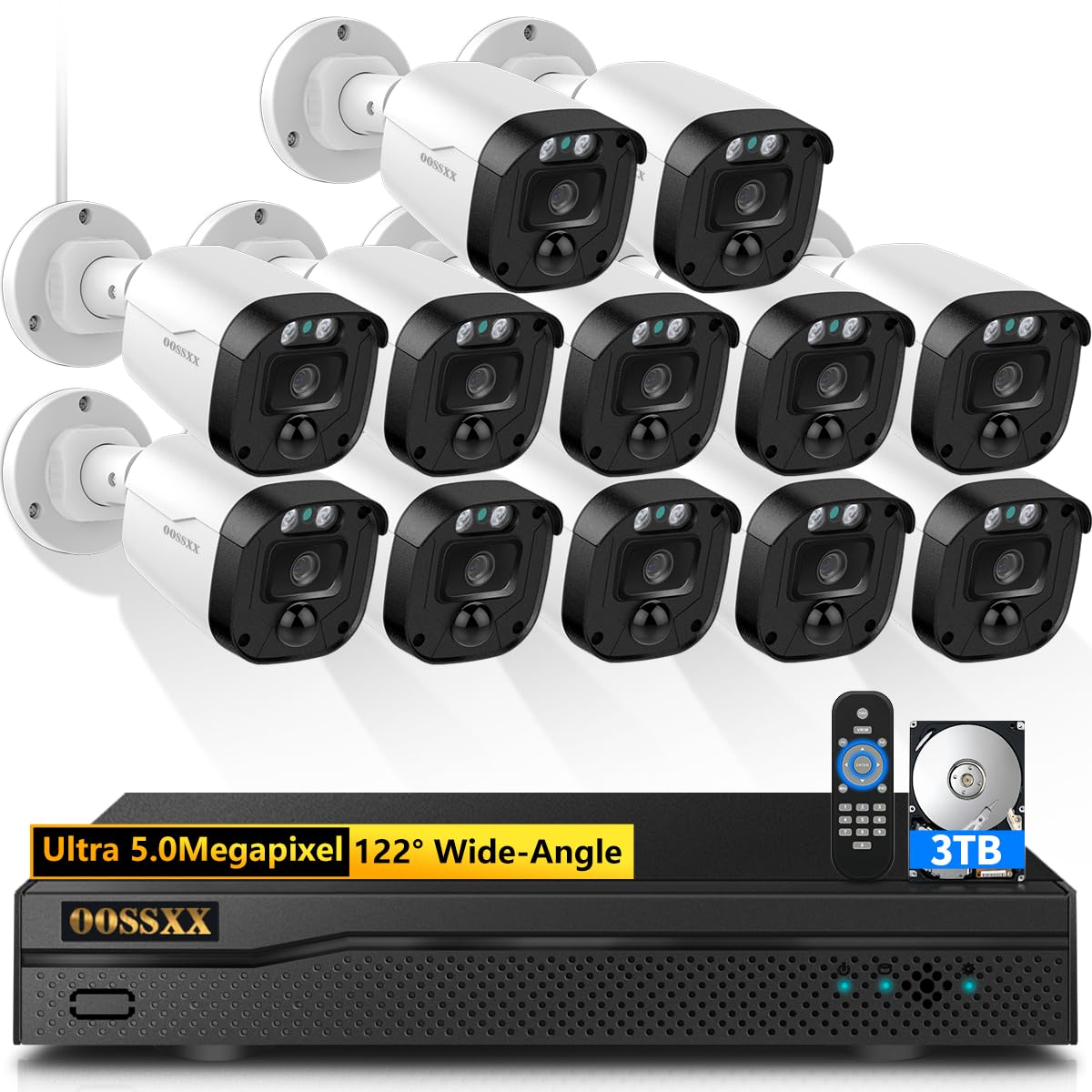 (Full Hd 5Mp Definition) Wired Security Camera System Outdoor Home Video Surveillance Cameras Cctv Camera Security System Indoor Video Surveillance Equipment Outside