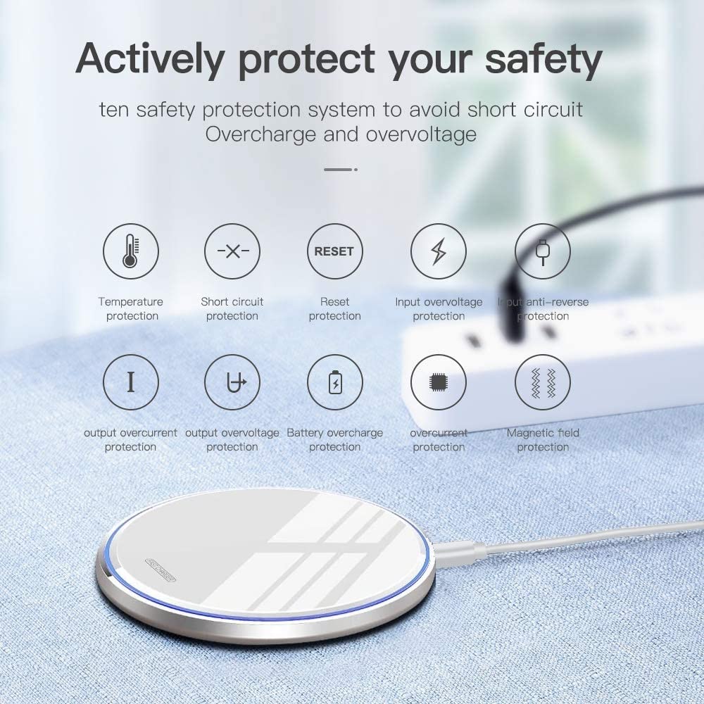 Fast Wireless Charger,20W Max Wireless Charging Pad Compatible With Iphone 16/16 Pro/16 Pro Max/16 Plus/15/14/13/12/11/X,Airpods