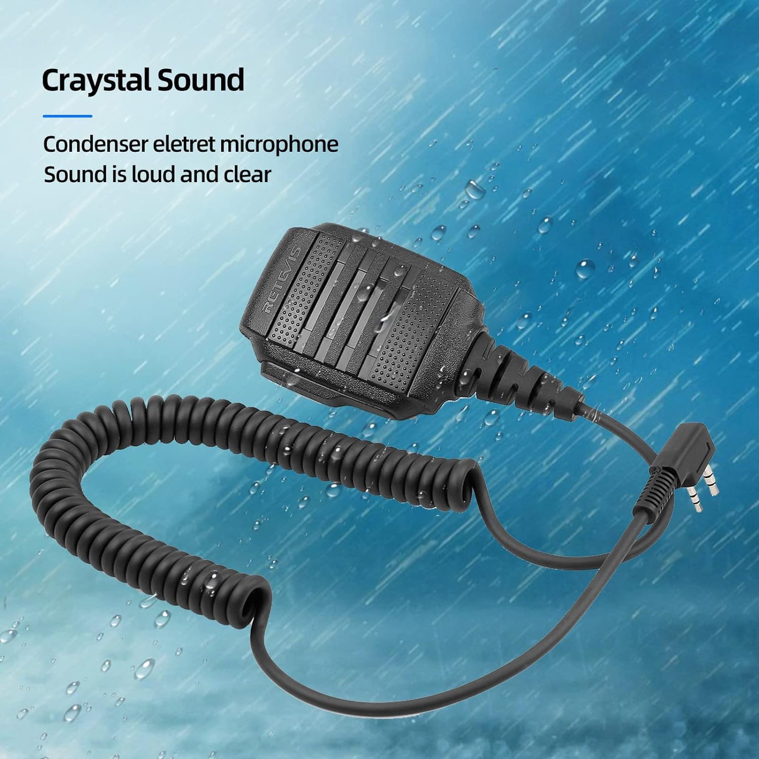 Retevis Walkie Talkie Speaker Mic,Ip54 Waterproof 2 Pin Shoulder Speaker Mic,For Rt22 Rt68 Rt27 H777 Rb26 Rb29,Compatible With Baofeng Uv 5R Bf F8Hp Uv 5G Plus 5Rm Pxton Arcshell Two Way Radio(1 Pack)