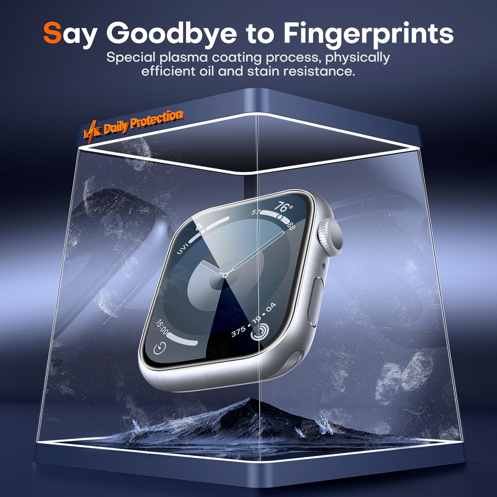 [8 Pack] L?K Designed For Apple Watch Series 9/8/7 Screen Protector 45Mm  [Anti Scratch+Self Healing+Ultra Thin+ 0 Bubble] Hd Tp