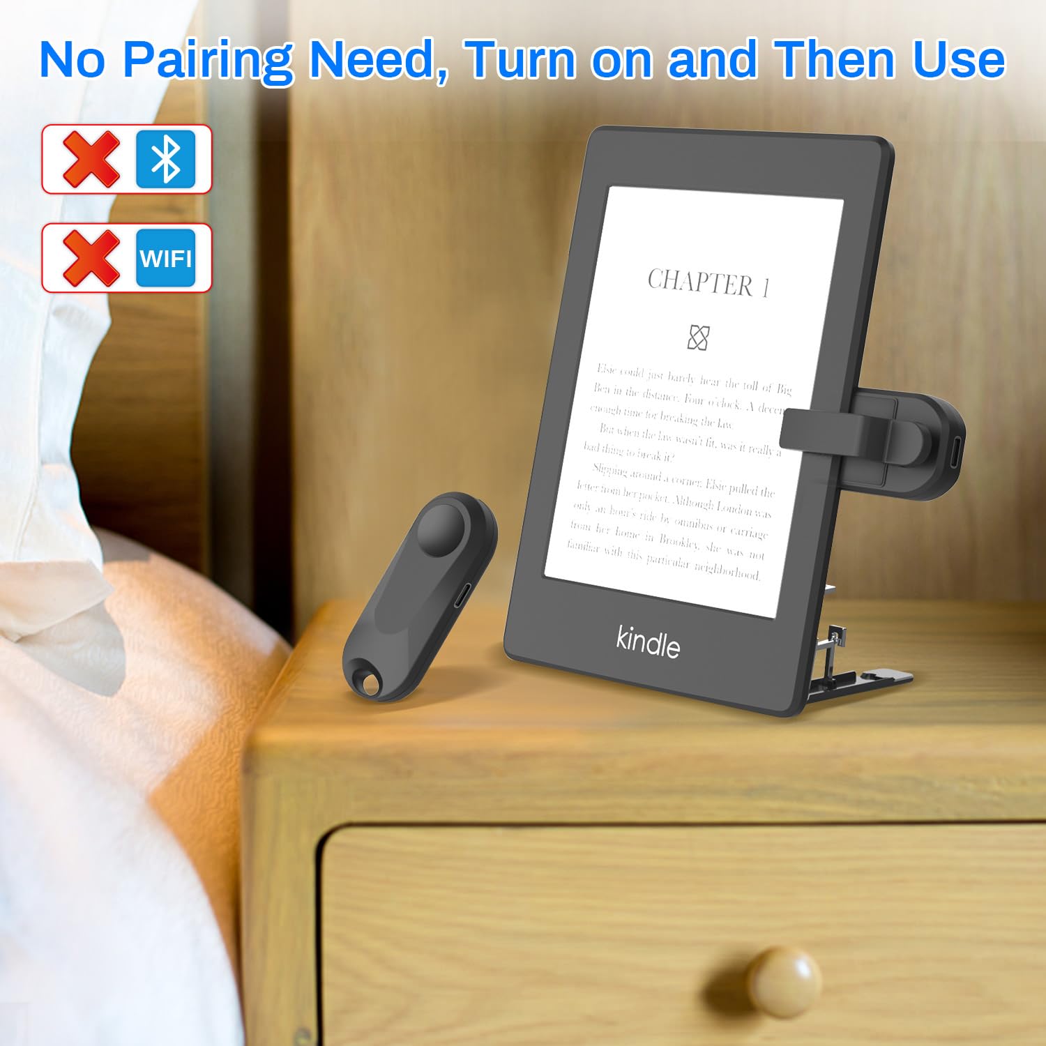 Locthal Page Turner Remote With Stand For Kindle, Clicker Page Turner For Kindle Paperwhite Kobo Ereaders Reading Accessories An