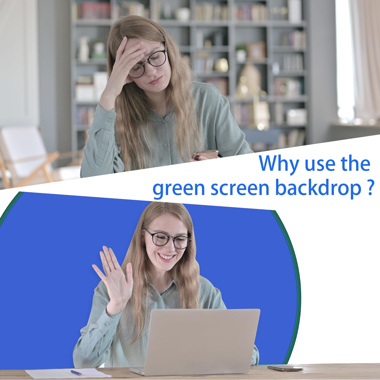 Portable Green Screen Chair,56 In Greenscreen Backdrop With Stand,Double Sided Green Screen & Blue Screen,2 In 1 Collapsible Gre