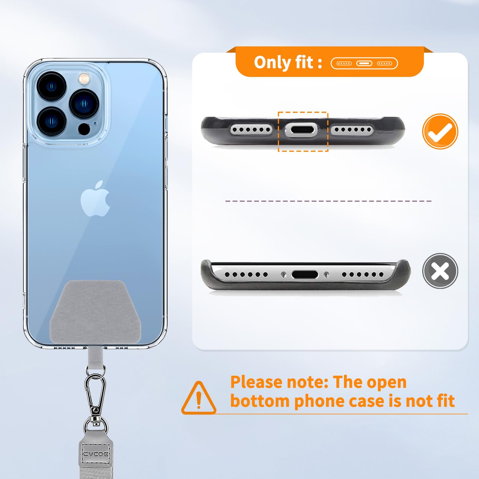 Cacoe Phone Lanyard 2 Pack 2    Adjustable Neck Strap,2    Phone Patches,Universal Cell Phone Multifuctional Patch Lanyards Comp