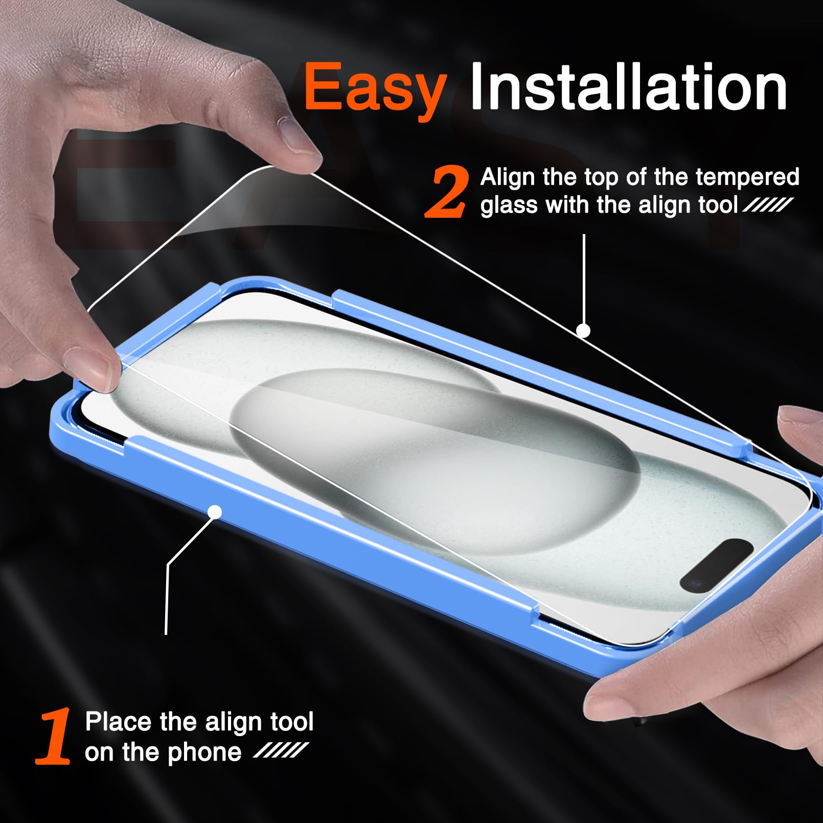 Milomdoi 3 Pack Screen Protector For Apple Iphone 15 With 3 Pack Tempered Glass Camera Lens Protector, Ultra 9H Accessories, Cas