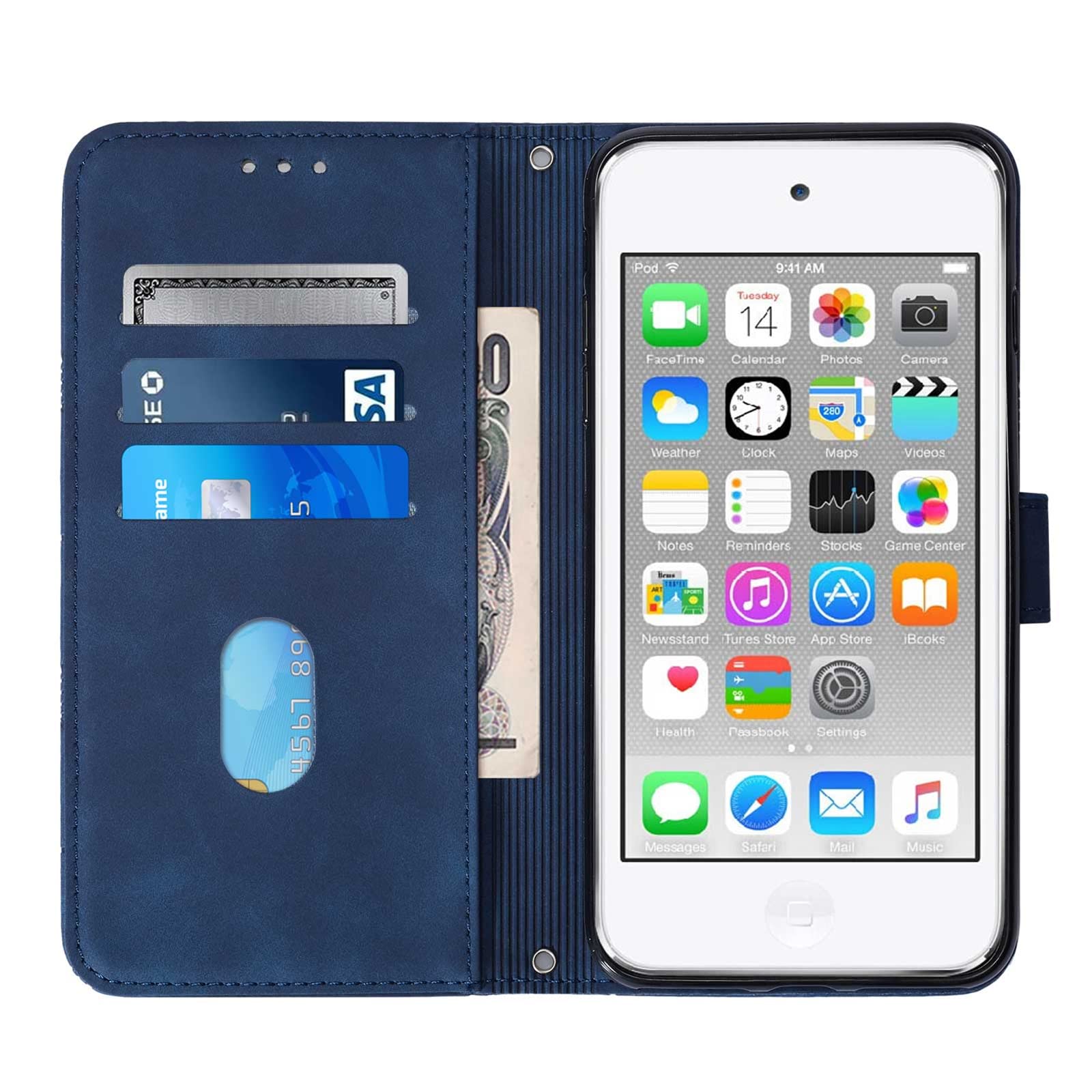 Lemaxelers Wallet Case For Ipod Touch 5, Ipod Touch 7 Case With Magnetic Pu Leather Flip Case With Card Holders Kickstand Case S
