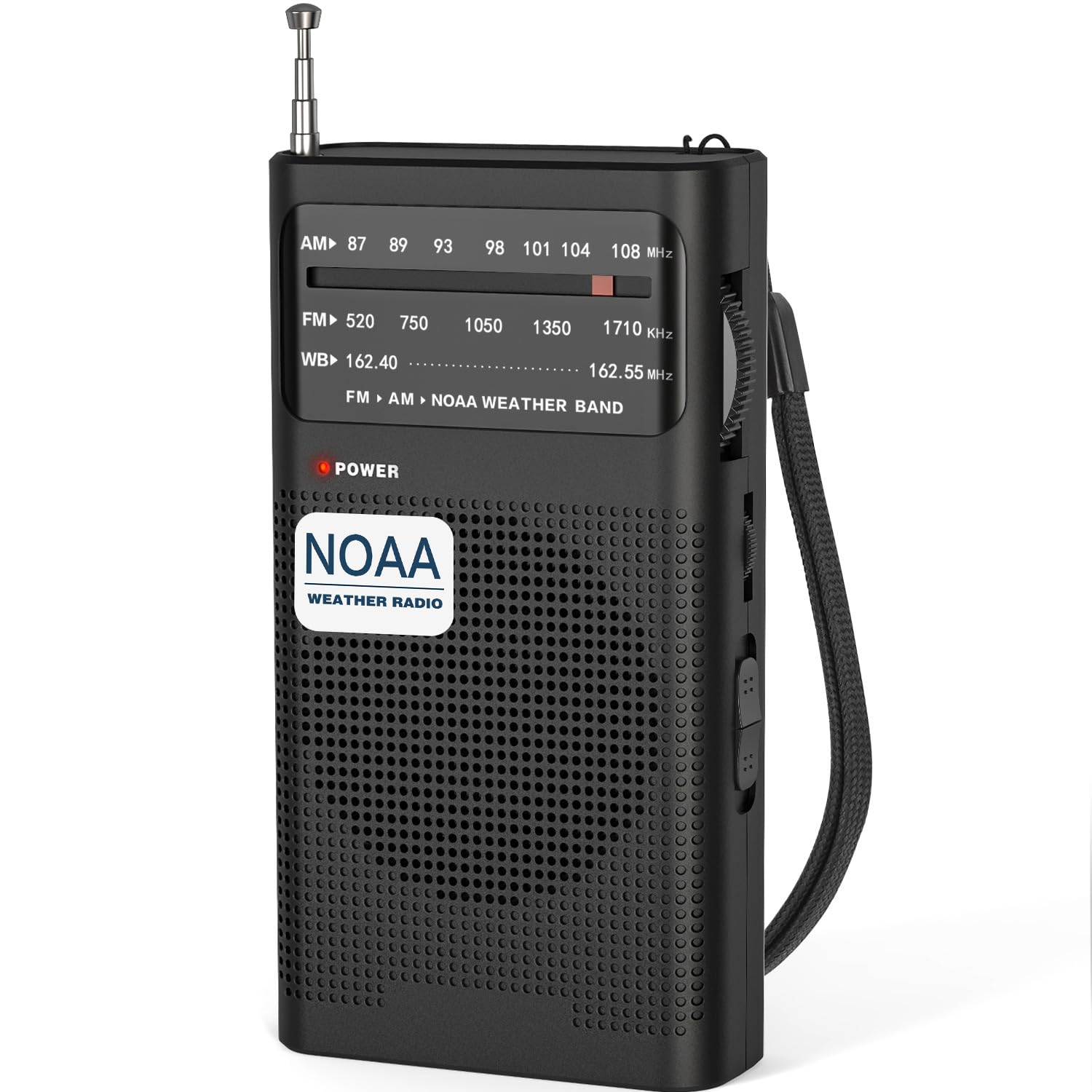 Goodes Noaa Weather Radio Am Fm, Transistor Radio With Loud Speaker, Headphone Jack, 2Aa Battery Operated Radio For Long Range R