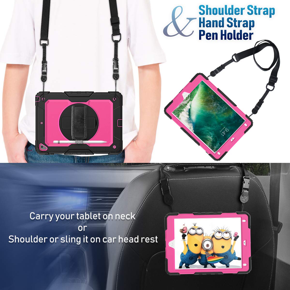 Timecity Case For Ipad Air2/ For Ipad 6Th/5Th Generation Case 2018 2017/ For Ipad Pro 9.7 Case. With Screen Protector Pencil Hol