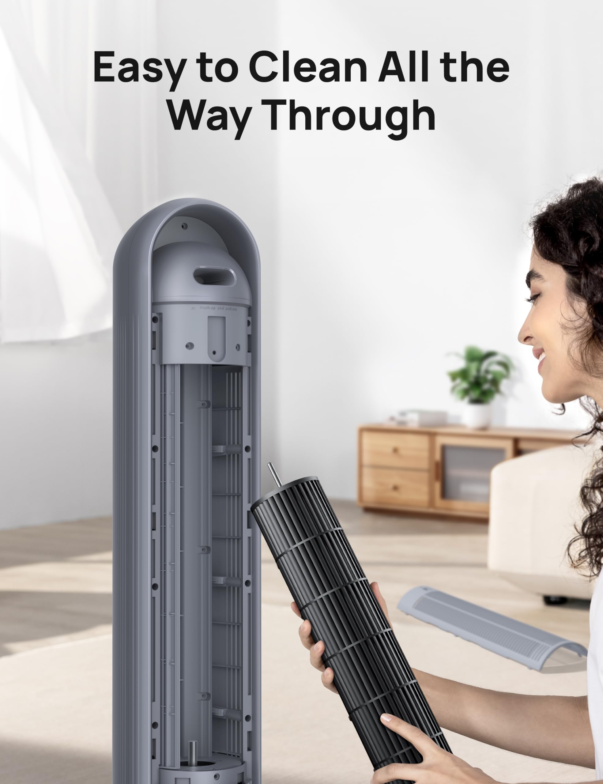 Dreo Tower Fan For Bedroom, 25Ft/S Velocity Quiet Floor Fan, 90 Oscillating Fans For Indoors With 4 Speeds, 4 Modes, 8H Timer, B