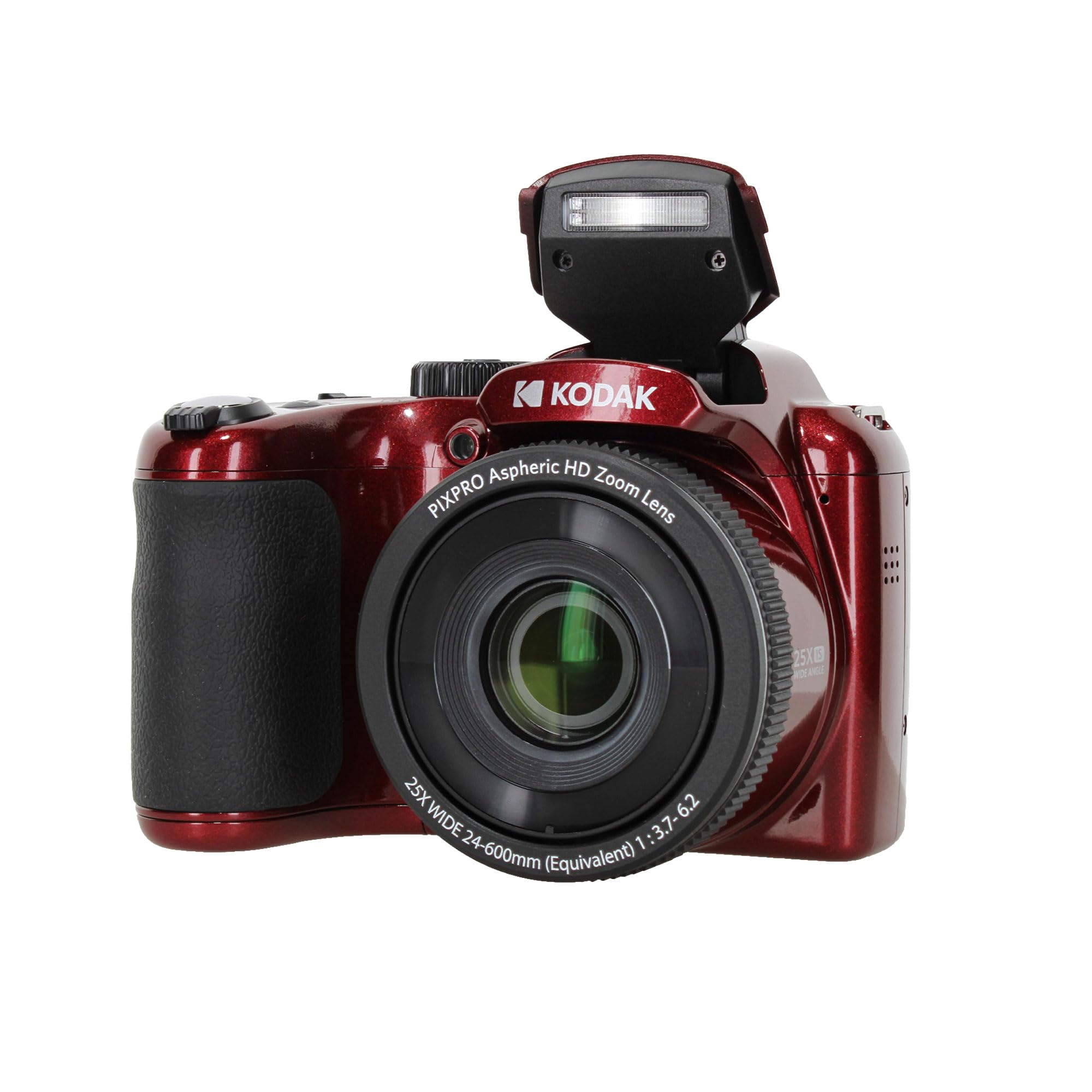 Kodak Pixpro Az255 Digital Camera In Red (Az255Rd) Bundle Including: 128 Gb Memory Card, Rechargeable Batteries, Case, Flexible
