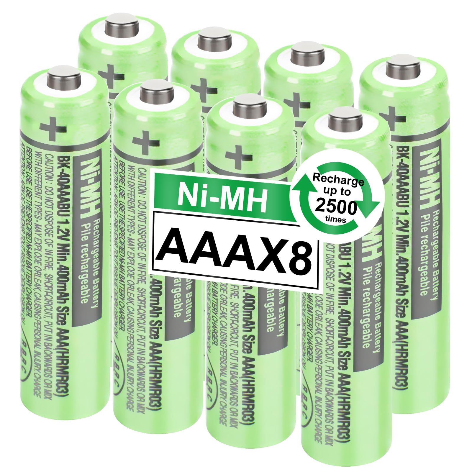 Osim 8Pack Bk 40Aaabu Ni Mh Aaa Rechargeable Batteries 400Mah 1.2V Aaa Ni Mh Rechargeable Batteries For Cordless Phones, Remote