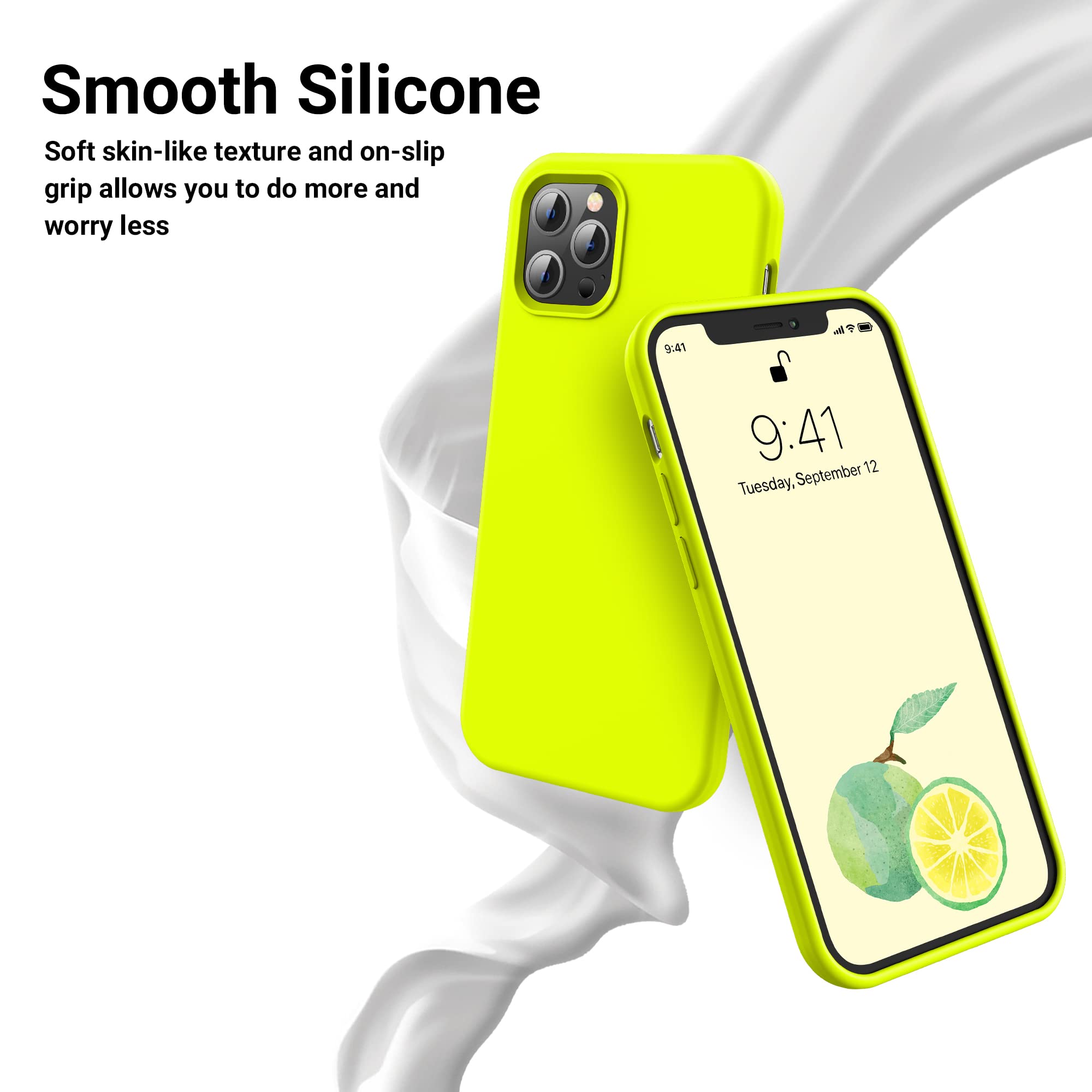 Otofly For Iphone 12 Pro Max Case, Military Grade Protection, Shockproof Silicone, Anti Fingerprint & Anti Slip, Phone Case For