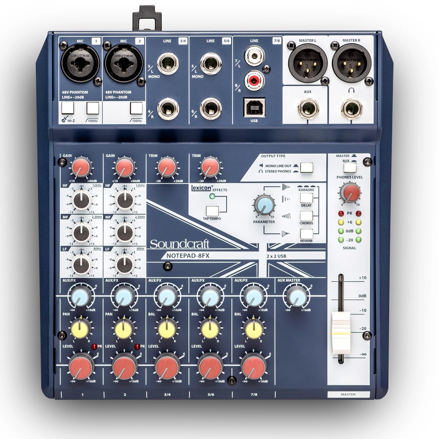 HARMAN PRO Soundcraft Soundcraft Notepad-8FX Small-Format Analog Mixing Console with USB I/O and Lexicon Effects - 8 Chan