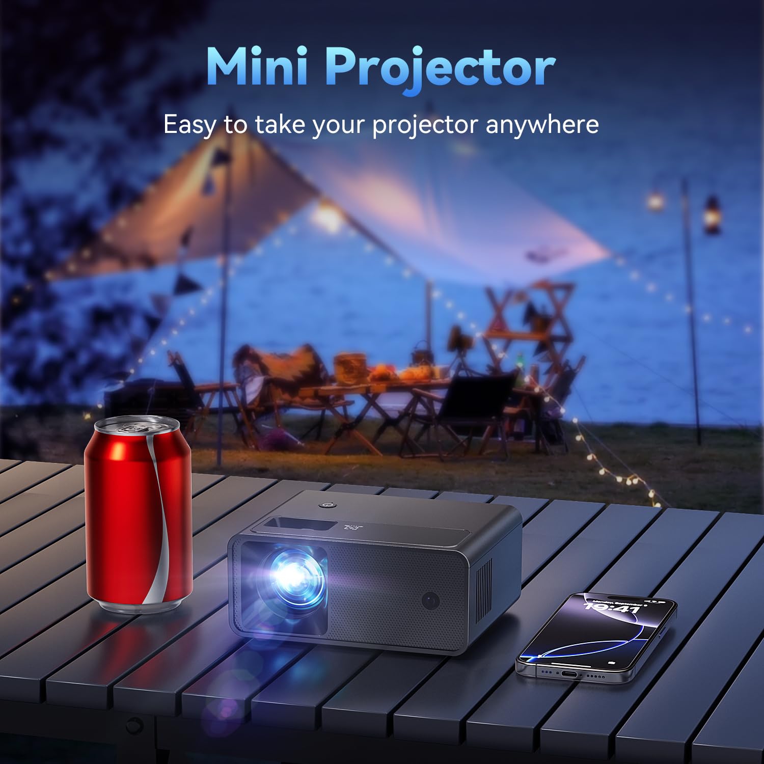 Mini Projector For Iphone, Elephas 2025 Updated Portable Phone Projector, 1080P Supported Small Movie Projector, Compatible With