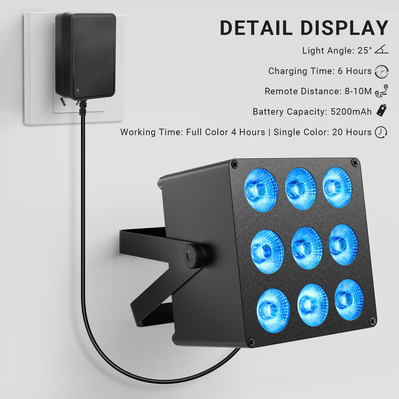 Oppsk Battery Powered Par Lights - 54W 6In1 Rgbwa+Uv Rechargeable Led Uplights 2 Pack With Remote Dmx Control Sound Activated Fo