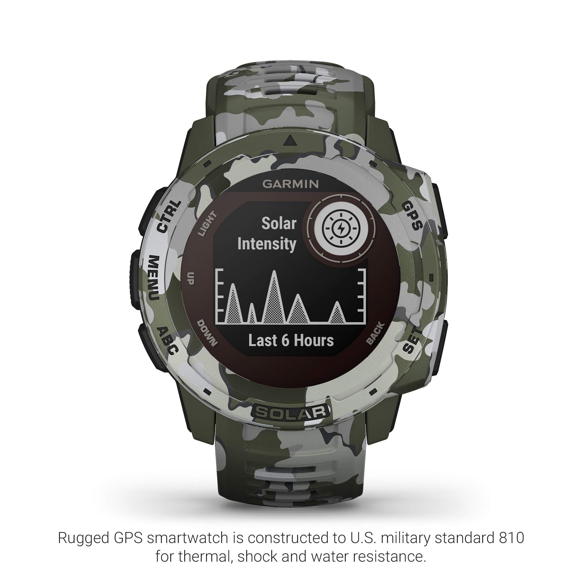Garmin Instinct Solar, Rugged Outdoor Smartwatch With Solar Charging Capabilities, Built-In Sports Apps And Health Monitoring, L