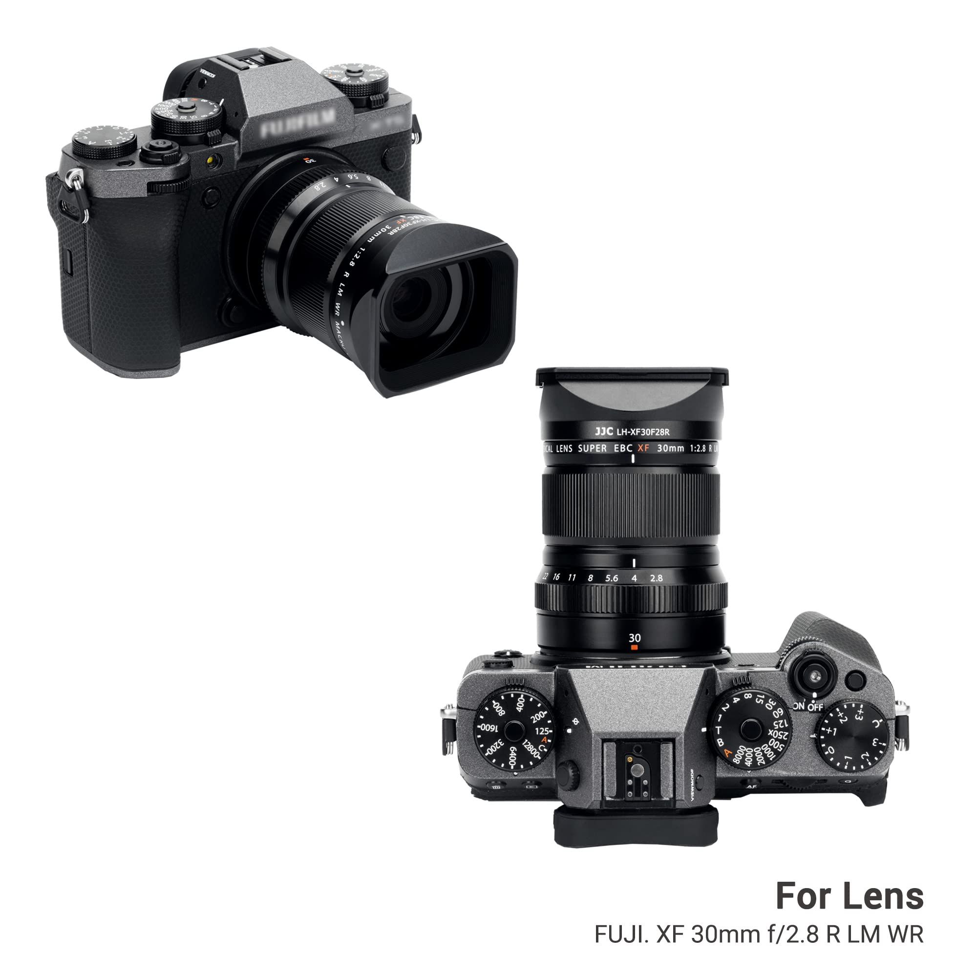 Jjc Square Metal Bayonet Lens Hood Shade For Fuji Fujifilm Xf 30Mm F/2.8 R Lm Wr Macro Lens, Xf30Mm F2.8 Lens Hood On X T5 Xt5 X