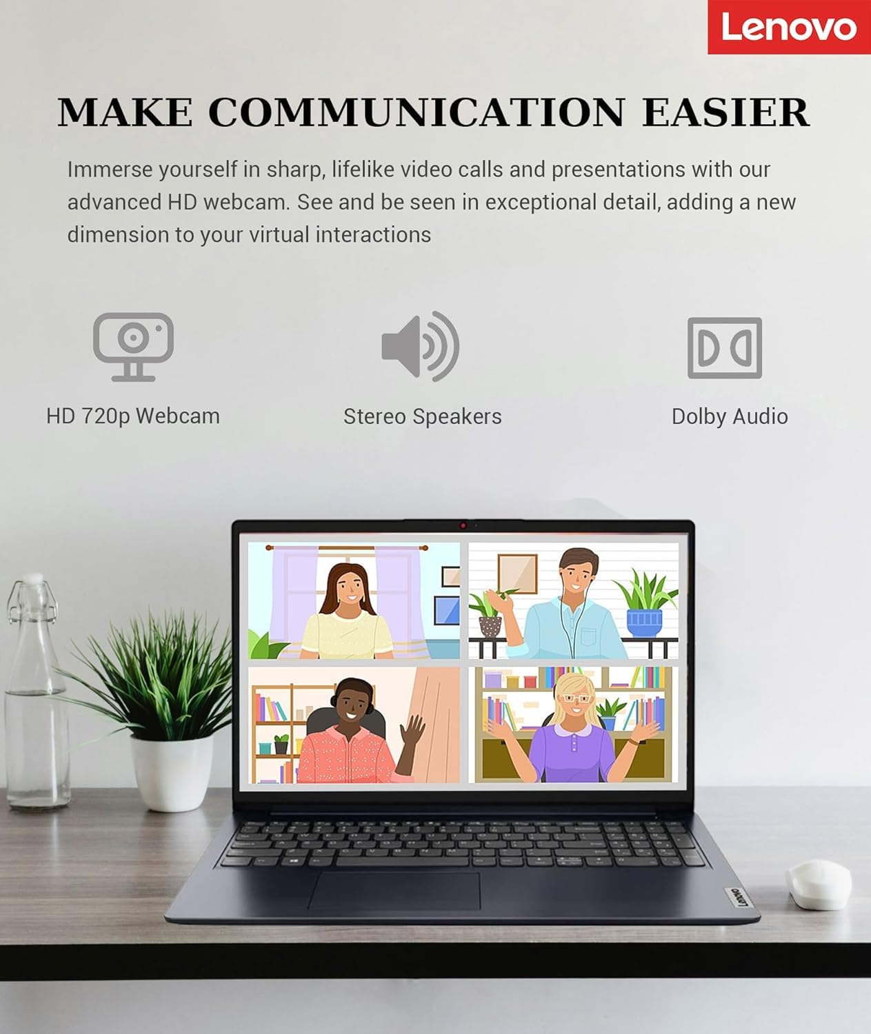 Lenovo Ideapad 1, 15.6'' Fhd Touchscreen, Intel Core I3, Wi Fi 6, Dolby Audio, Hd Camera With Privacy Shutter, Long Battery Life